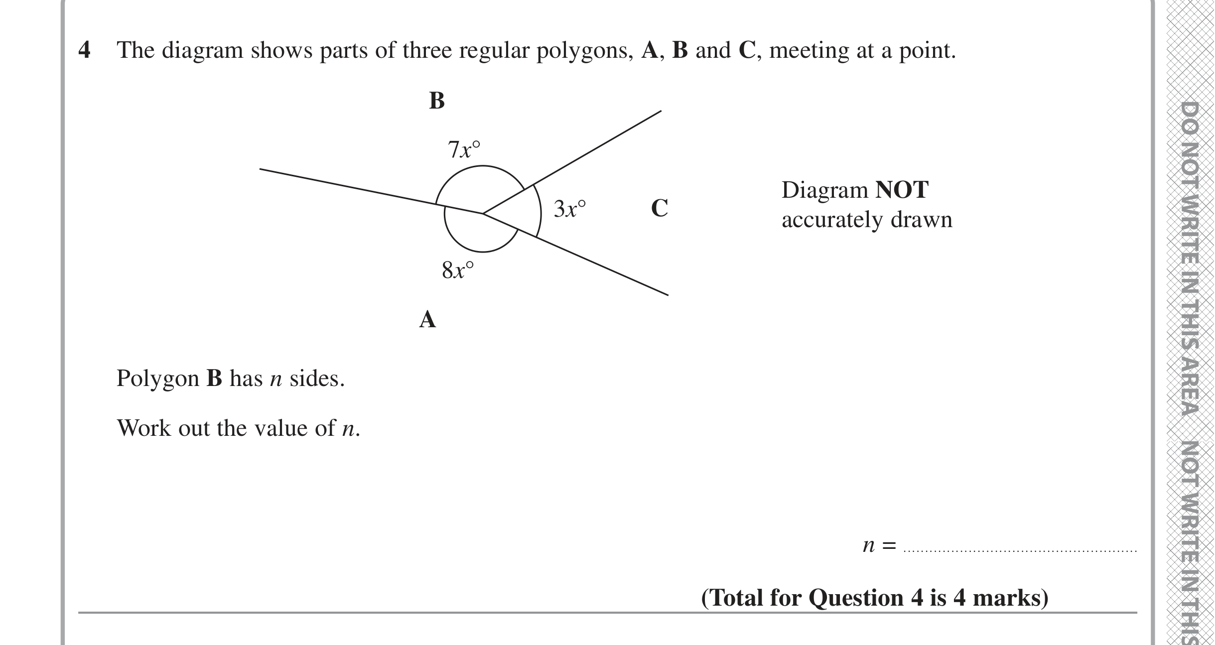 Question 4 — Angles — Edexcel iGCSE June 2022
