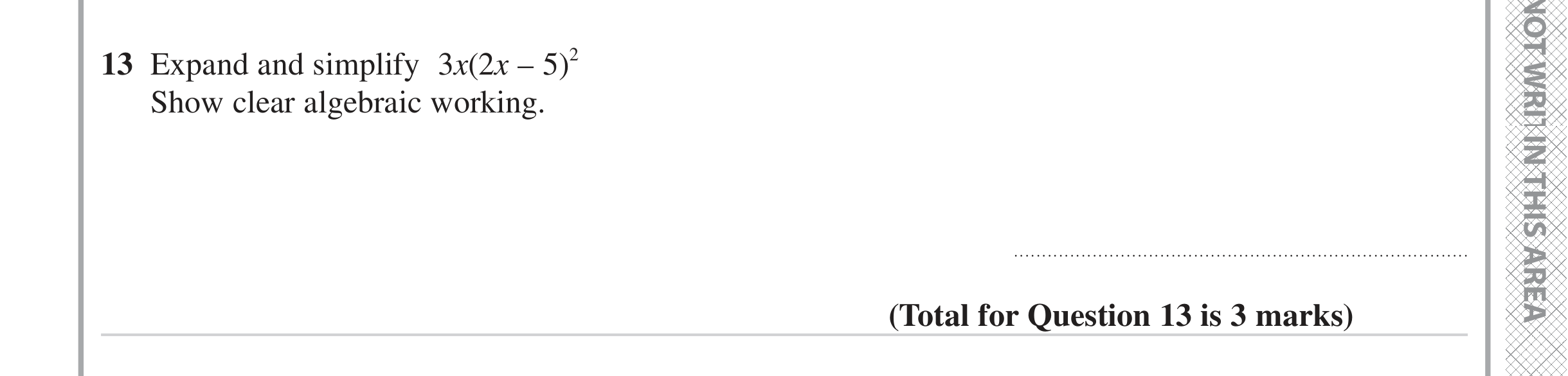 Question 13 — Algebra (Expand/Simplify/Factorise) — Edexcel iGCSE Jan 2023