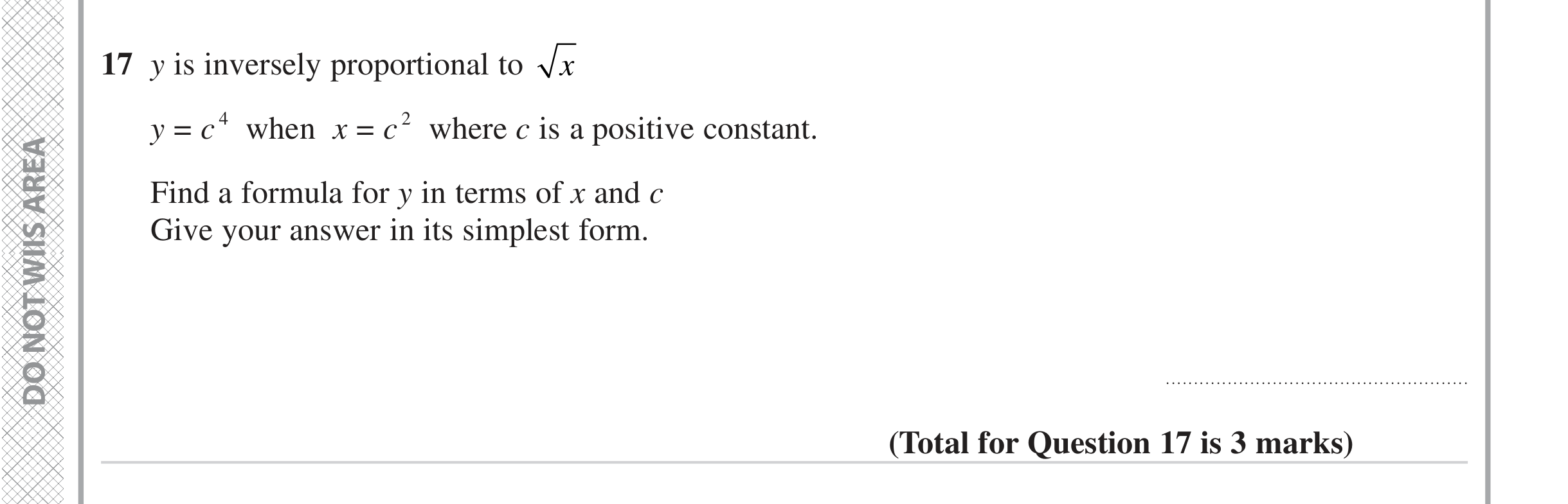 Question 17 — Proportion — Edexcel iGCSE Jan 2023