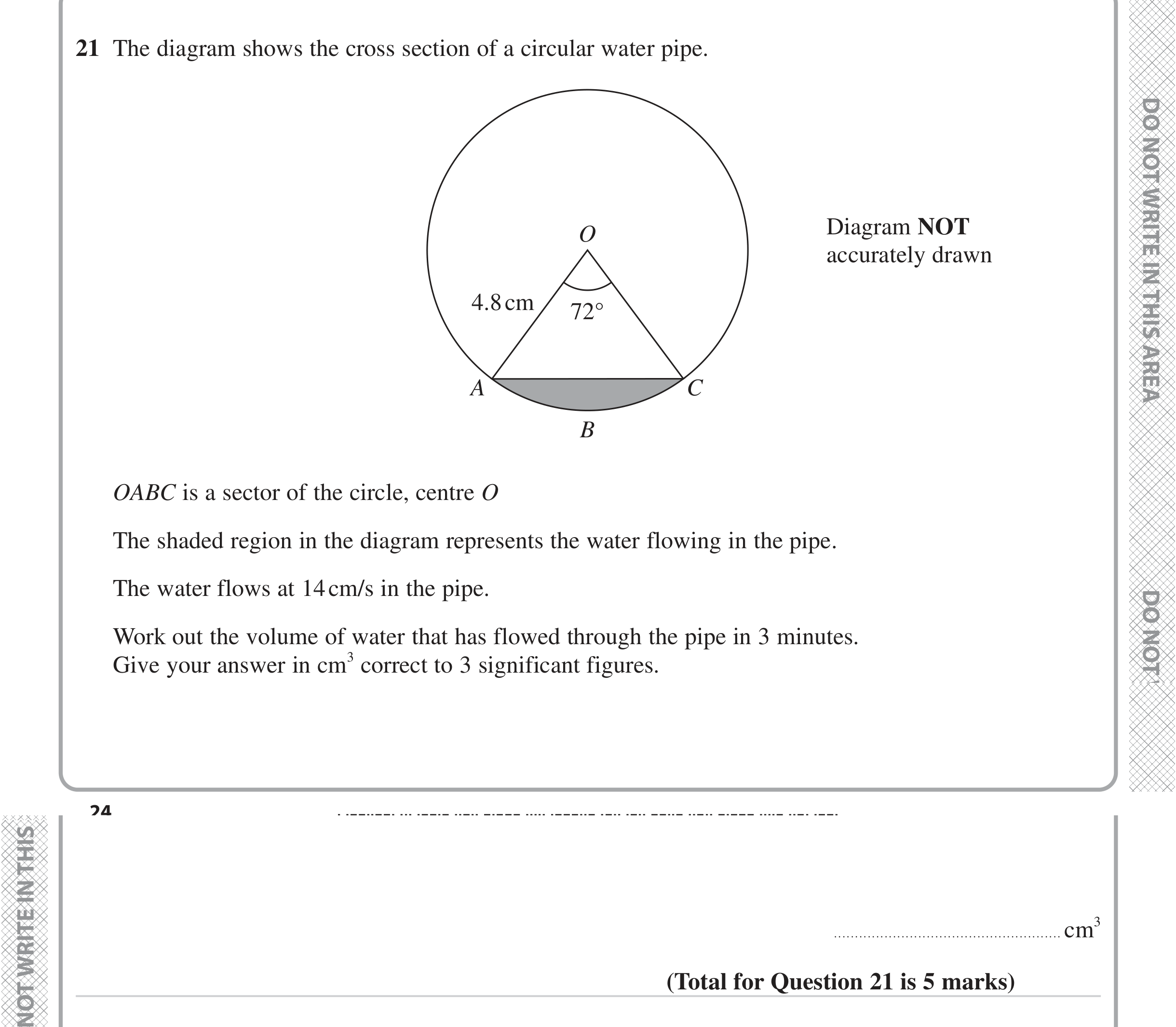 Question 21 — Sectors, Sine/Cosine Rule, Circles — Edexcel iGCSE Jan 2023