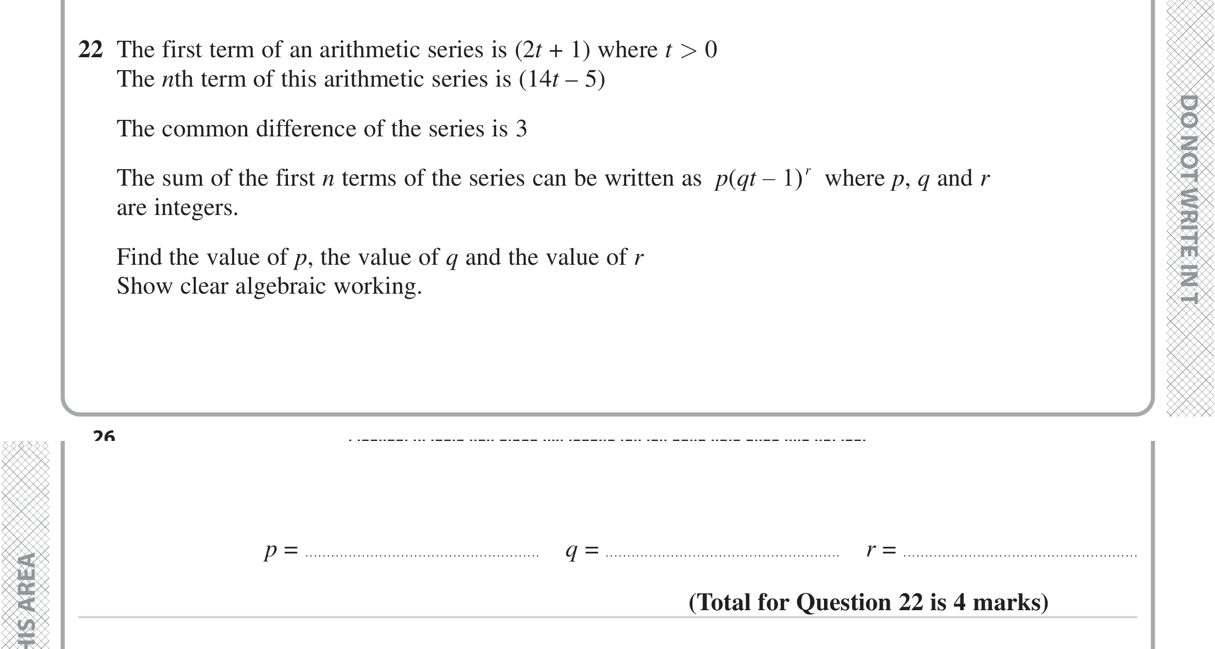 Question 22 — Sequences — Edexcel iGCSE Jan 2023