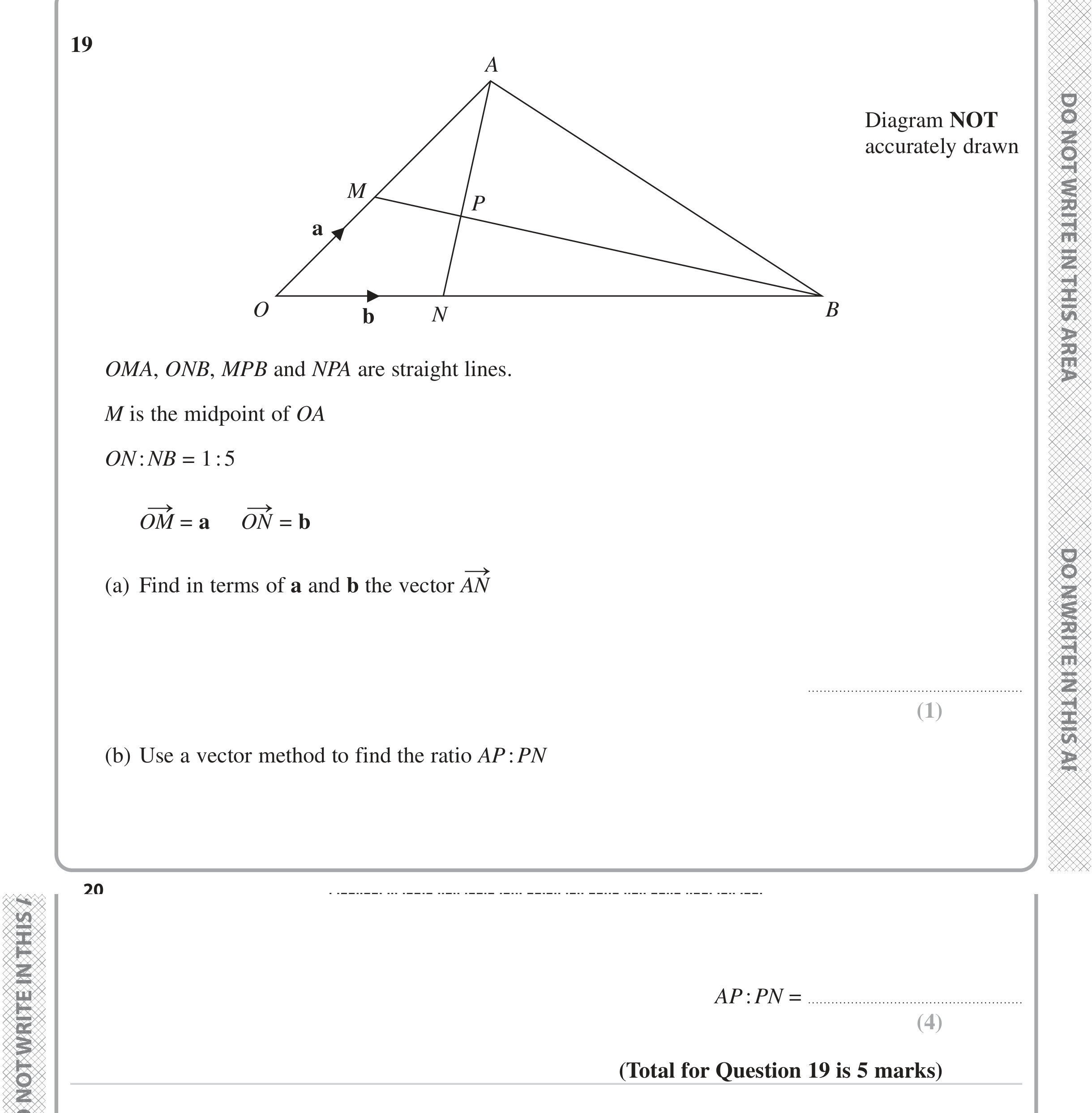 Question 19 — Vectors — Edexcel iGCSE June 2023