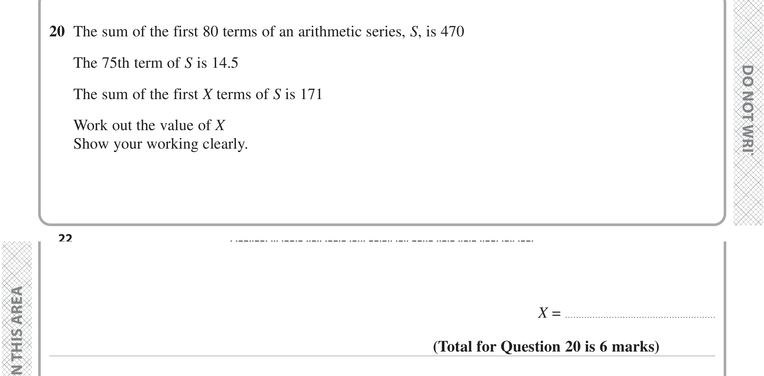 Question 20 — Sequences — Edexcel iGCSE June 2023