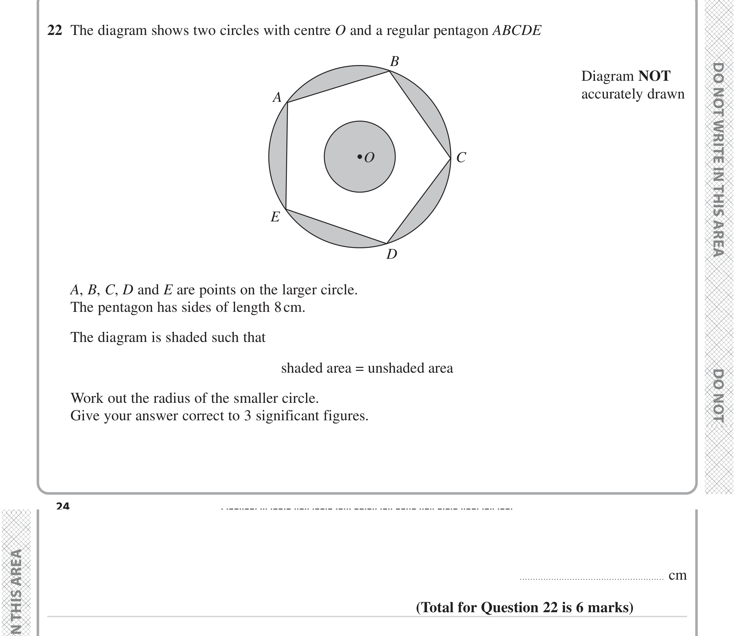 Question 22 — Polygons, Soh Cah Toa, Perimeter and Area — Edexcel iGCSE June 2023