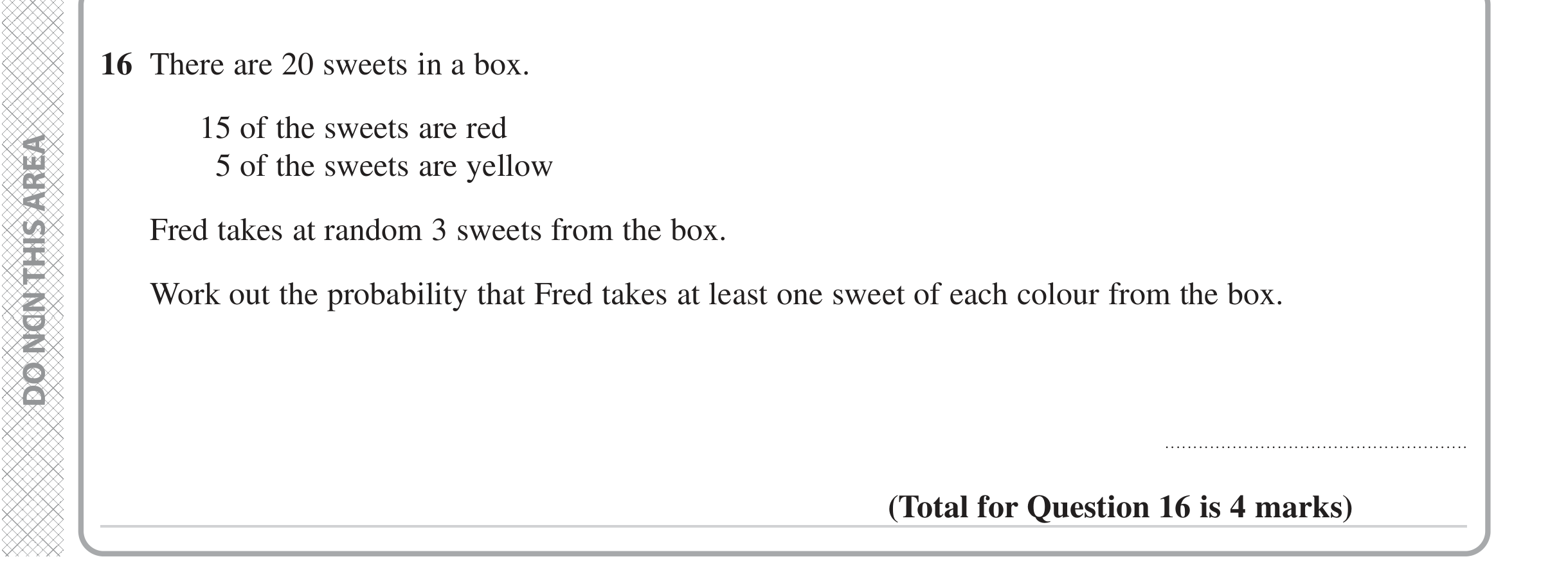 Question 16 — Probability — Edexcel iGCSE June 2024