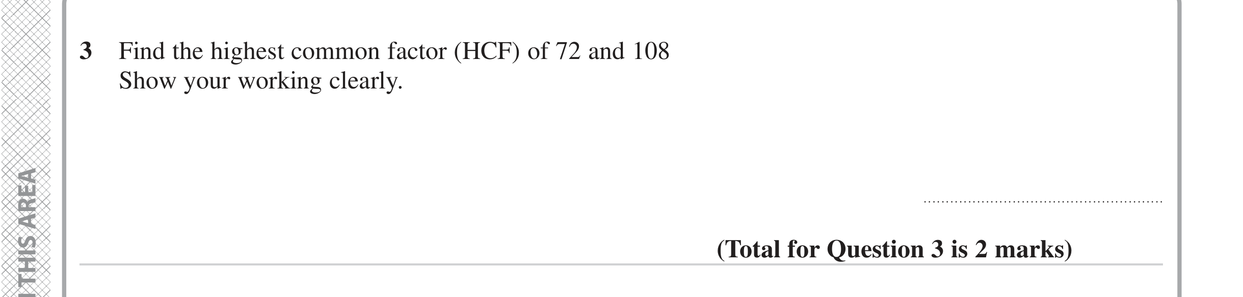 Question 3 — HCF and LCM — Edexcel iGCSE June 2024