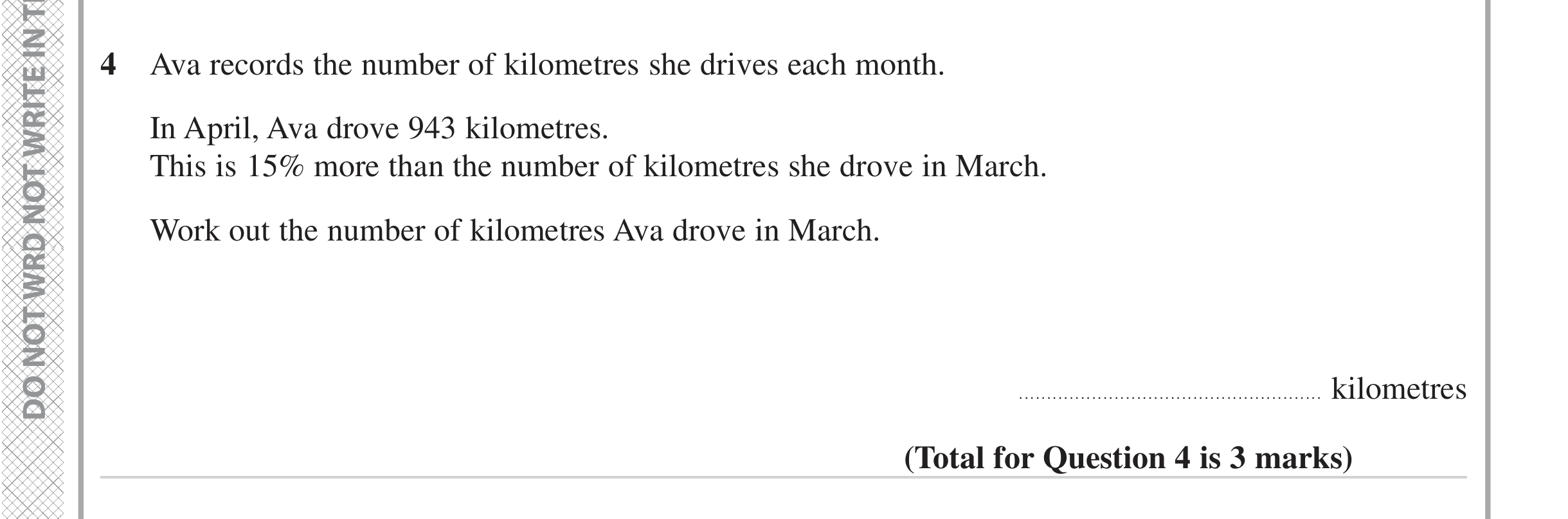 Question 4 — Percentages — Edexcel iGCSE June 2024