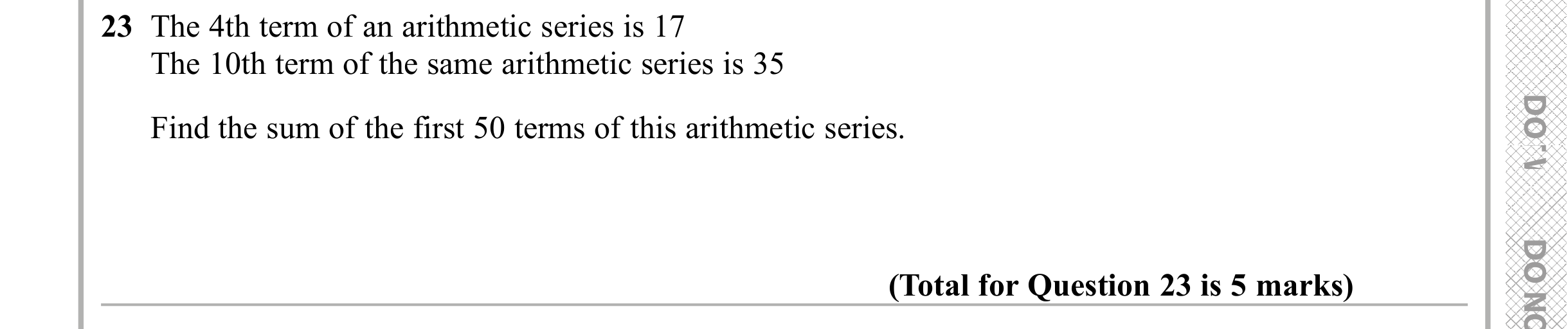 Question 23 — Sequences — Edexcel iGCSE Sample Paper