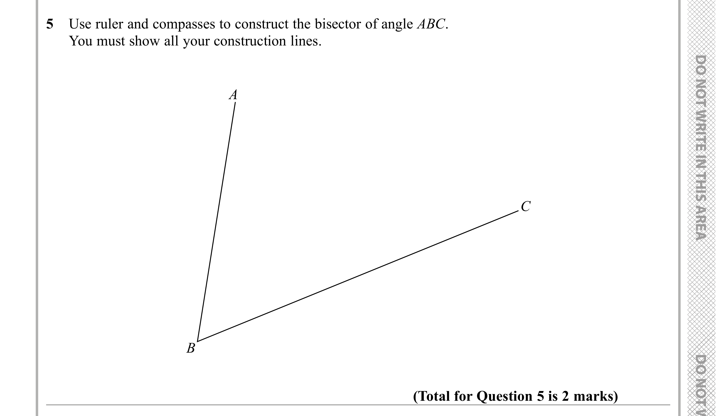 Question 5 — Construction — Edexcel iGCSE Sample Paper