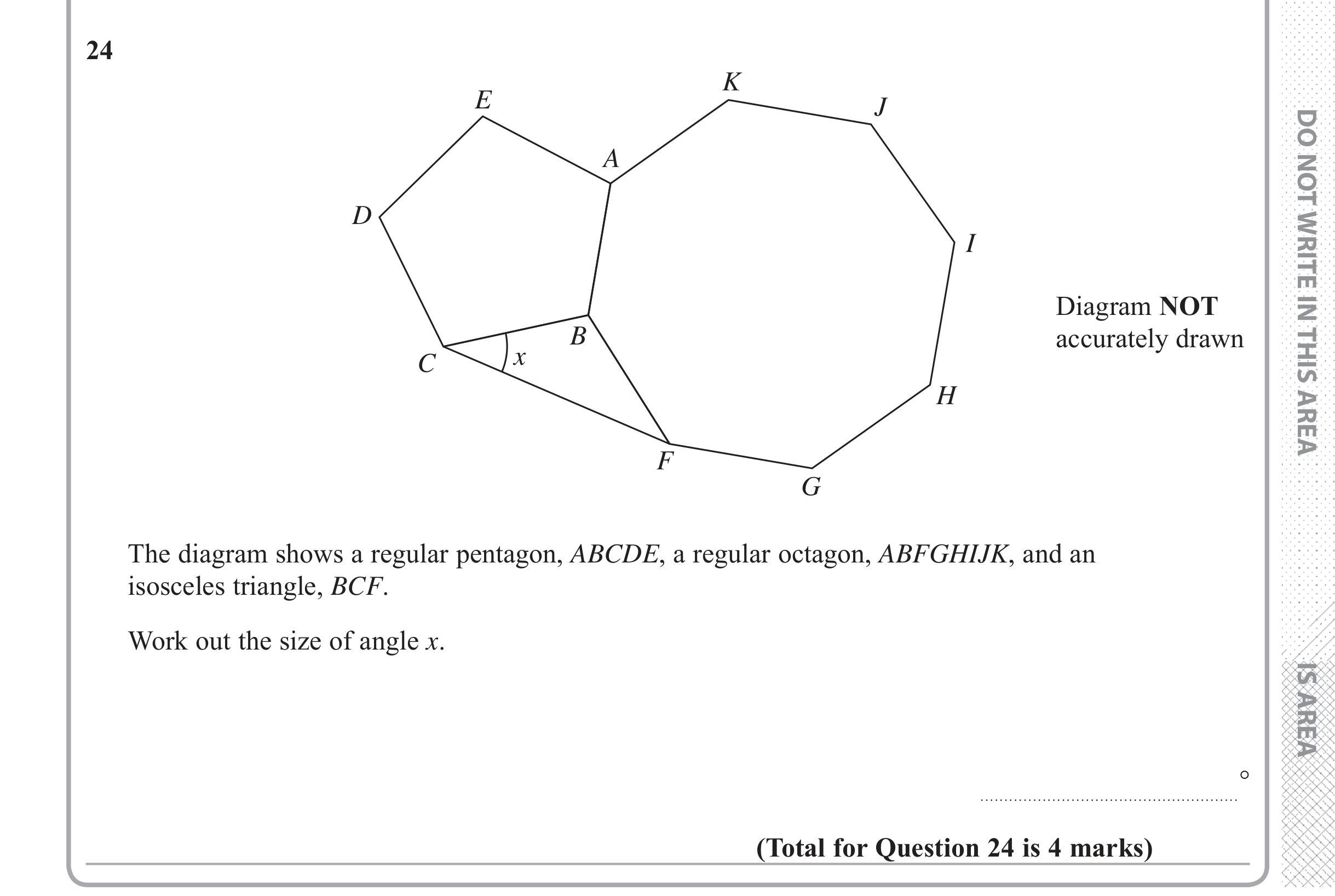 Question 24 — Angles, Polygons — Edexcel iGCSE June 2018
