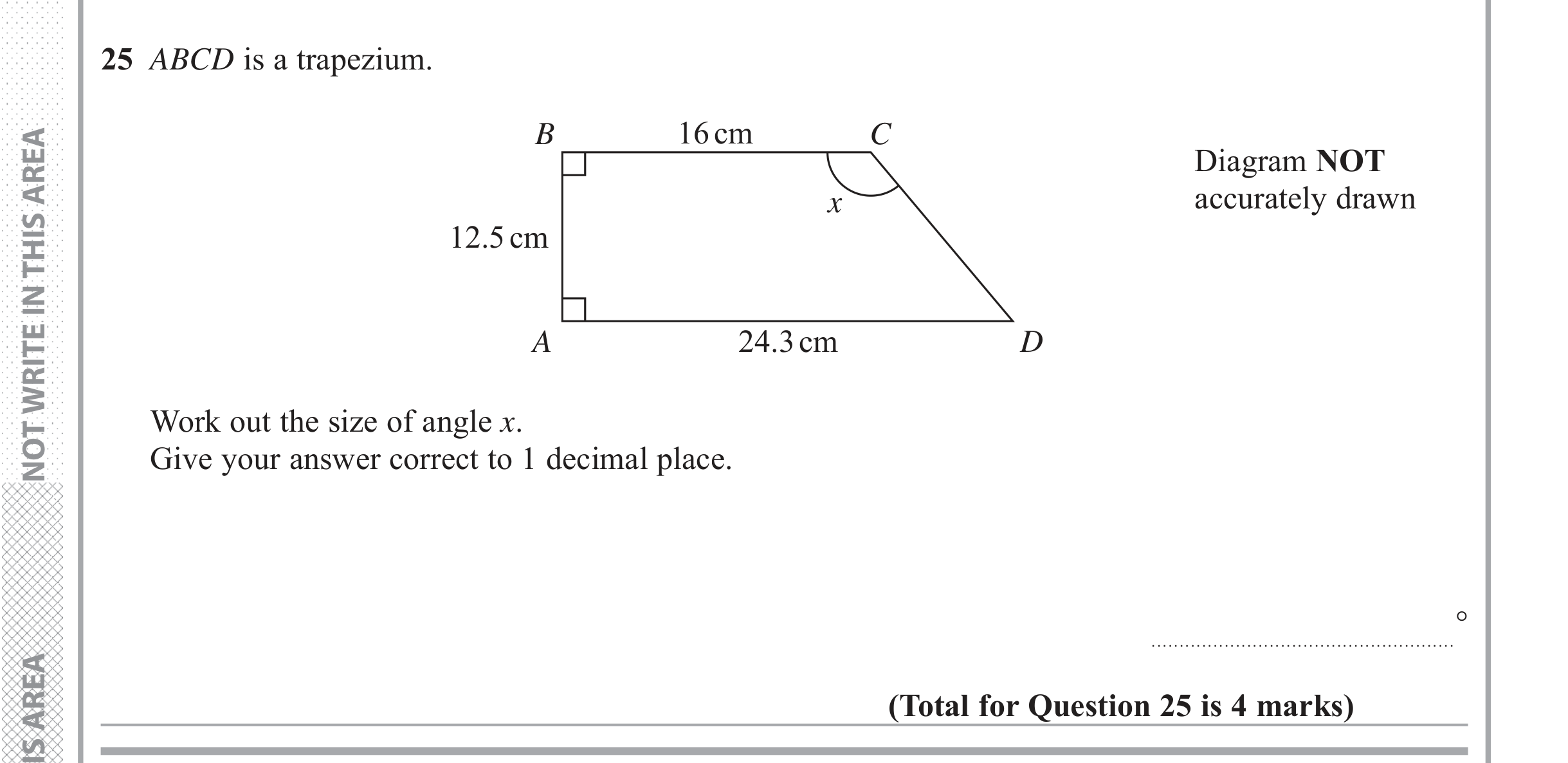Question 25 — Angles, Soh Cah Toa — Edexcel iGCSE June 2018