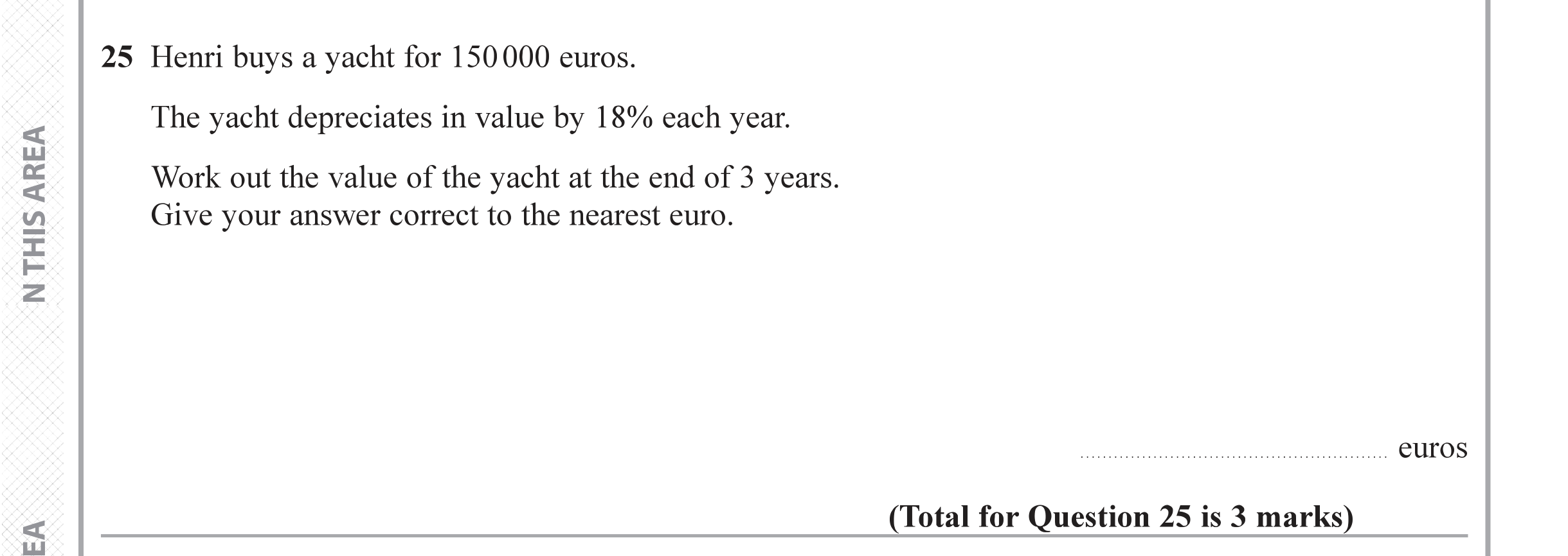 Question 25 — Compound Interest — Edexcel iGCSE June 2019
