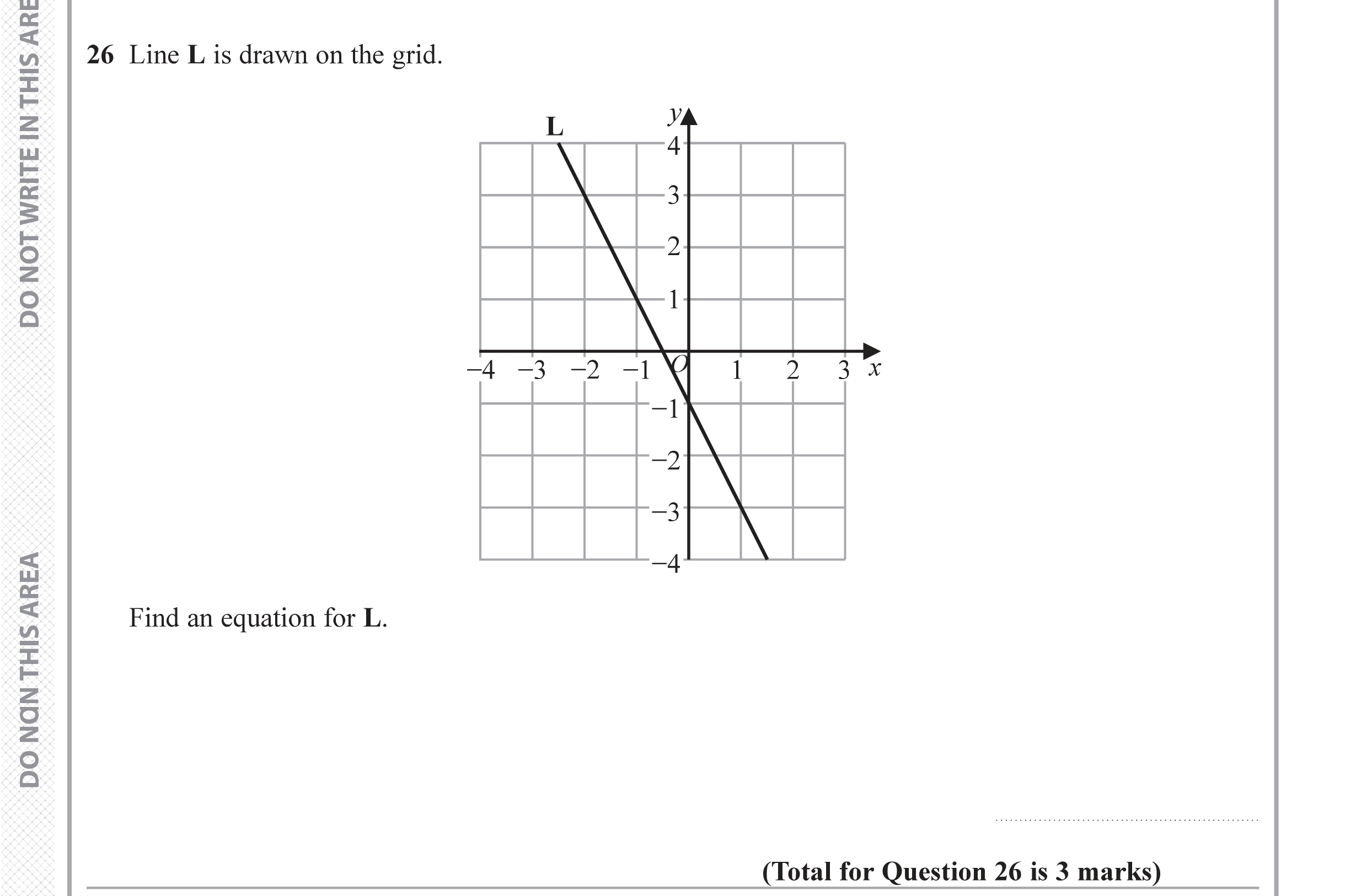 Question 26 — Straight Line Graphs — Edexcel iGCSE June 2019