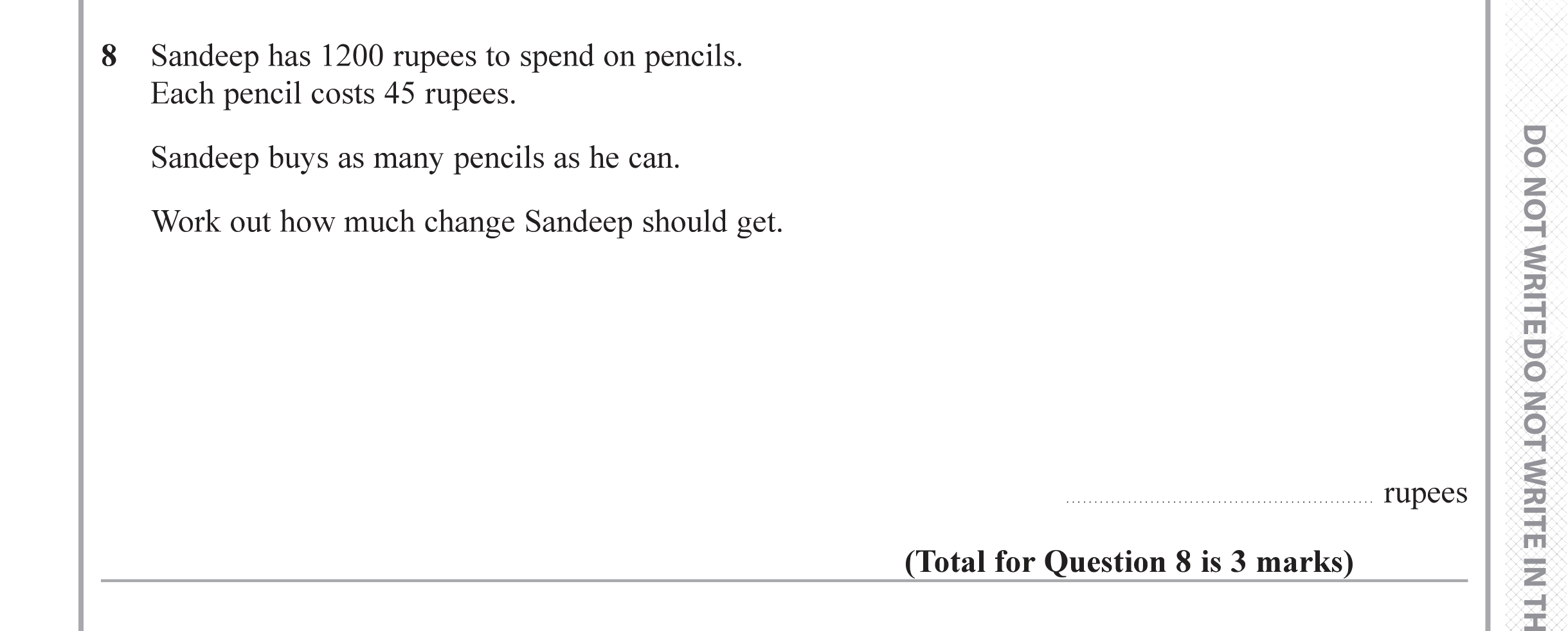 Question 8 — Money Problems — Edexcel iGCSE June 2019