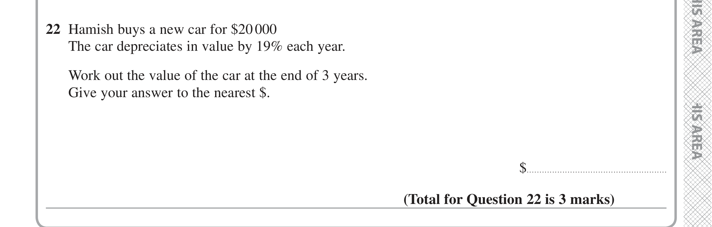 Question 22 — Compound Interest — Edexcel iGCSE Jan 2020