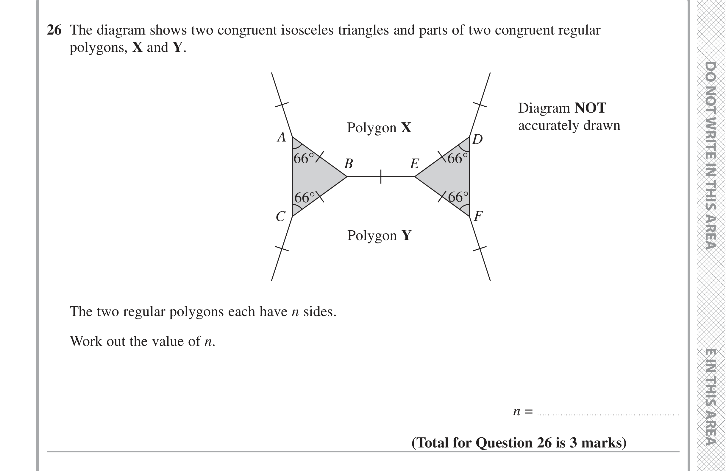 Question 26 — Angles, Polygons — Edexcel iGCSE Jan 2020