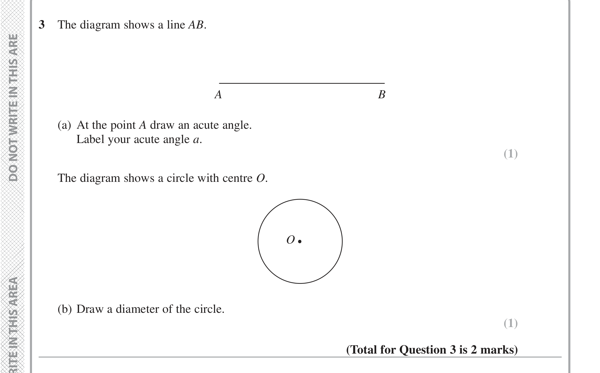 Question 3 — Construction, Circles — Edexcel iGCSE Jan 2020