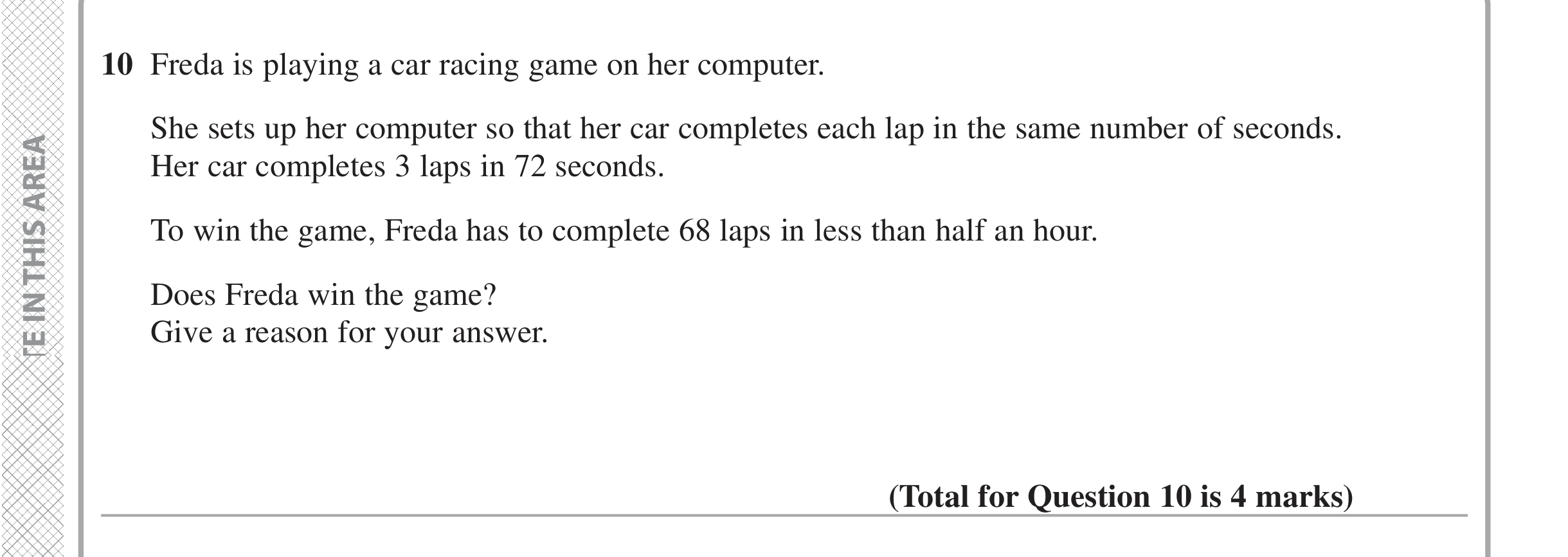 Question 10 — Time Questions — Edexcel iGCSE June 2020
