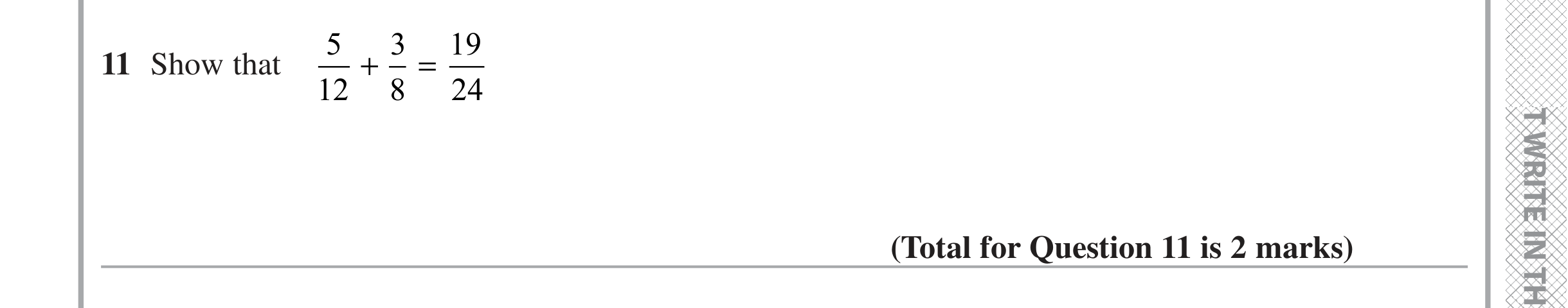 Question 11 — Fractions — Edexcel iGCSE June 2020