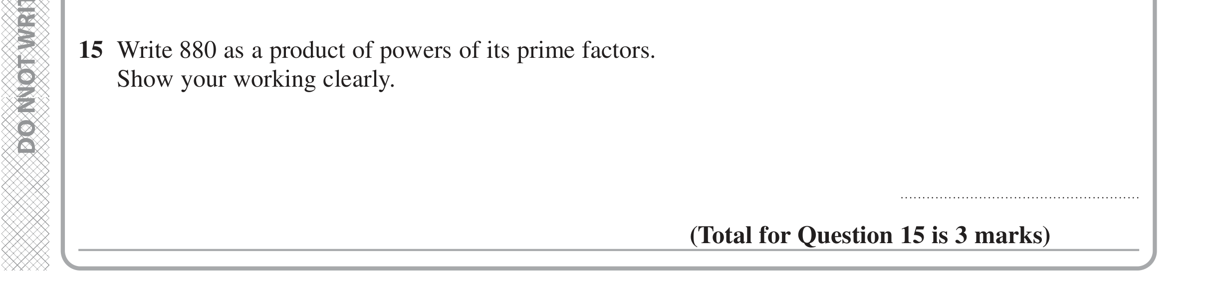 Question 15 — Prime Factors — Edexcel iGCSE June 2020