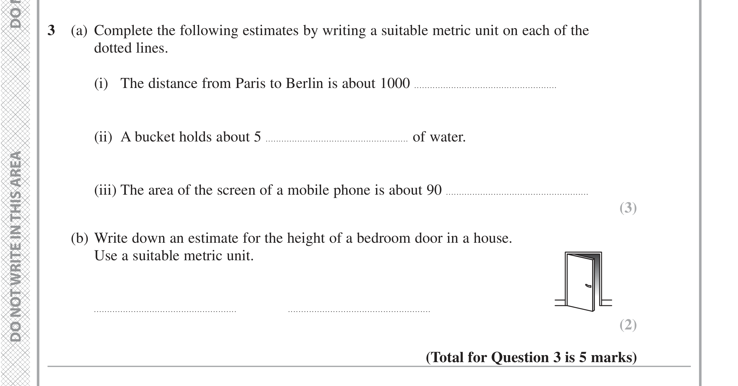 Question 3 — Unit Conversions, Units — Edexcel iGCSE Jan 2021