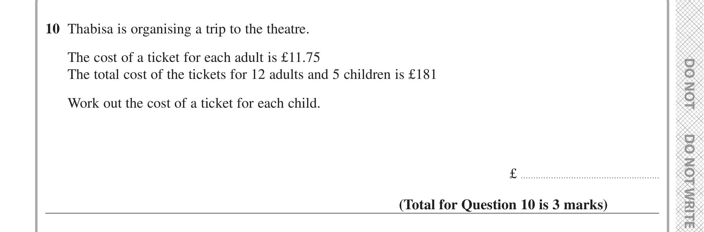 Question 10 — Money Problems — Edexcel iGCSE Jan 2022