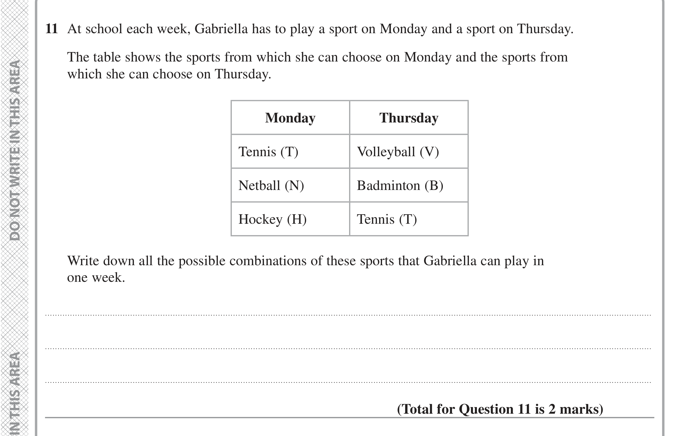Question 11 — Probability — Edexcel iGCSE Jan 2022
