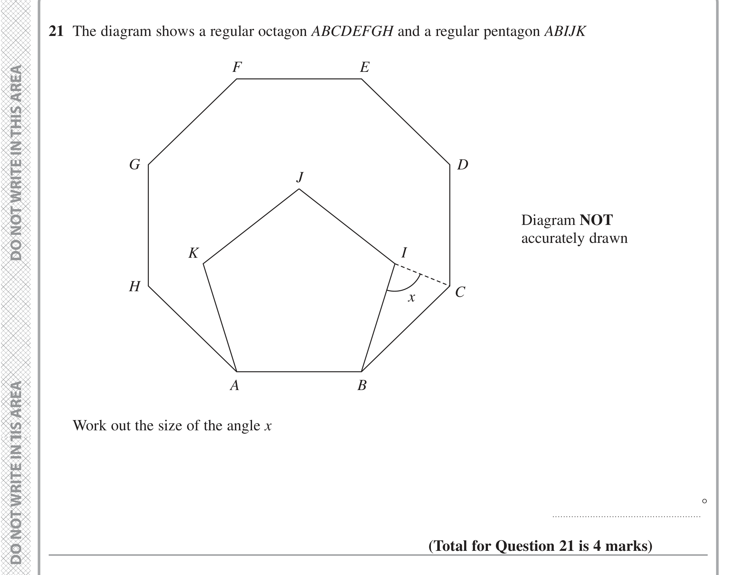 Question 21 — Angles — Edexcel iGCSE Jan 2022