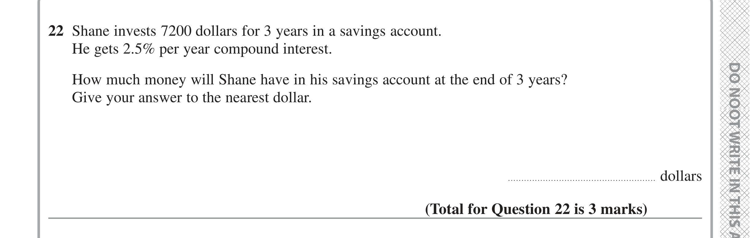 Question 22 — Compound Interest — Edexcel iGCSE Jan 2022