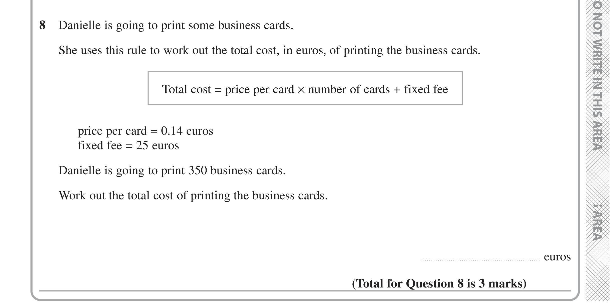 Question 8 — Formulae — Edexcel iGCSE Jan 2022