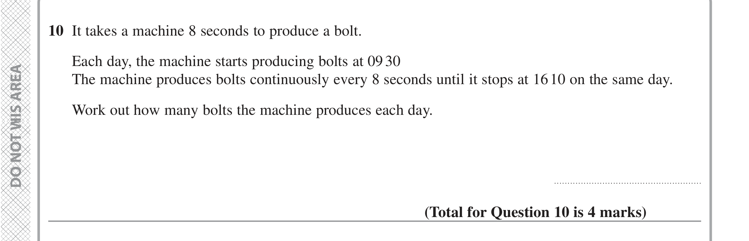 Question 10 — Time Questions — Edexcel iGCSE June 2022