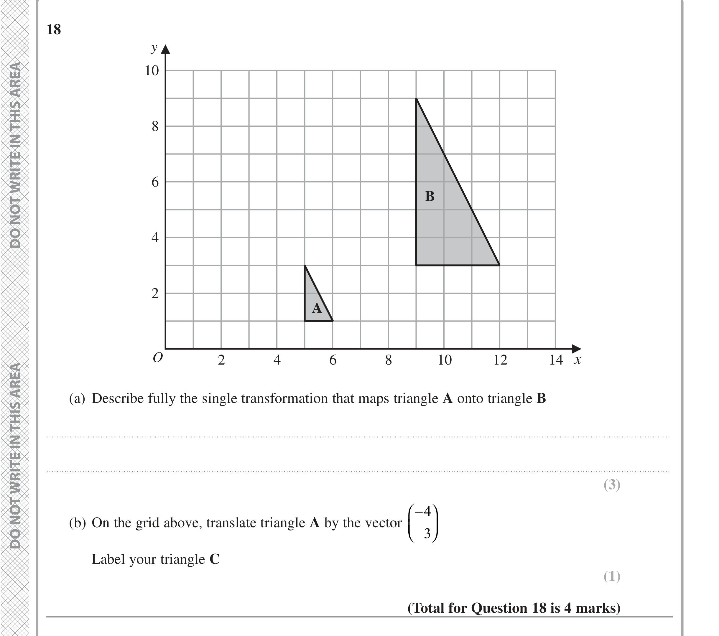 Question 18 — Rotations/Reflections/Translations/Enlargements — Edexcel iGCSE June 2022