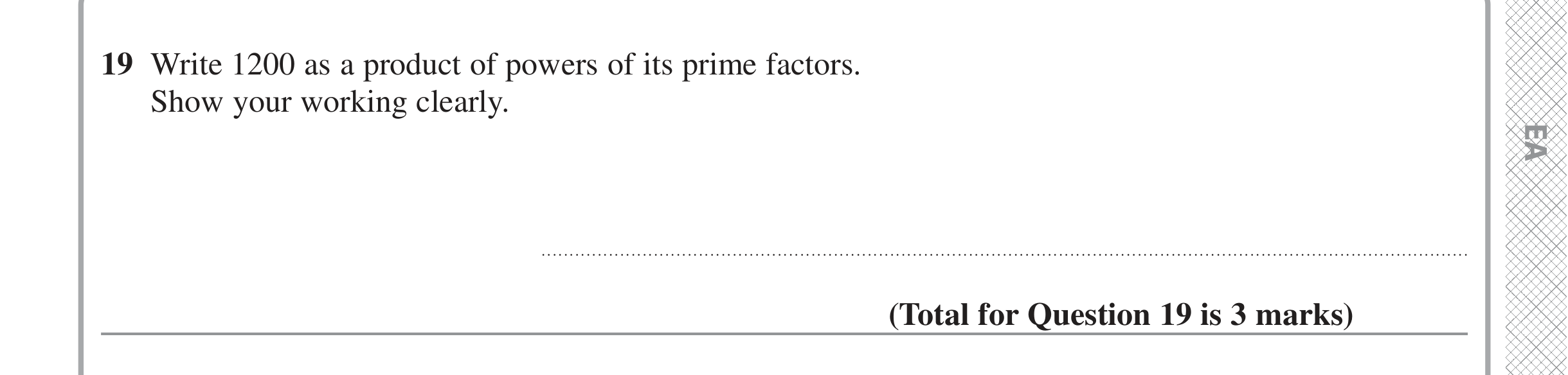Question 19 — Prime Factors — Edexcel iGCSE June 2022