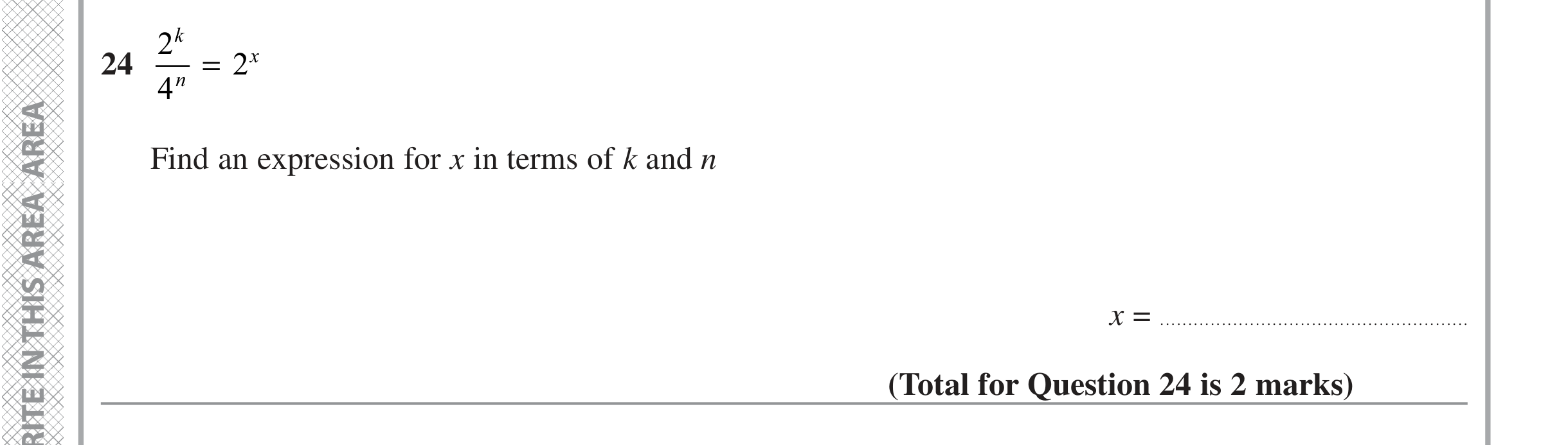 Question 24 — Powers — Edexcel iGCSE June 2022