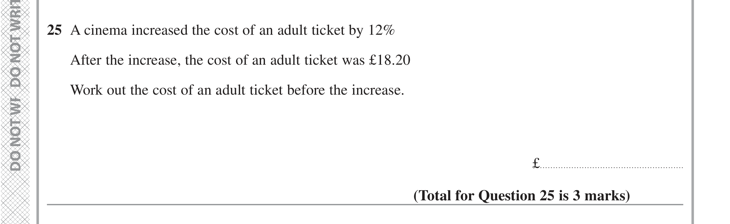 Question 25 — Percentages — Edexcel iGCSE June 2022