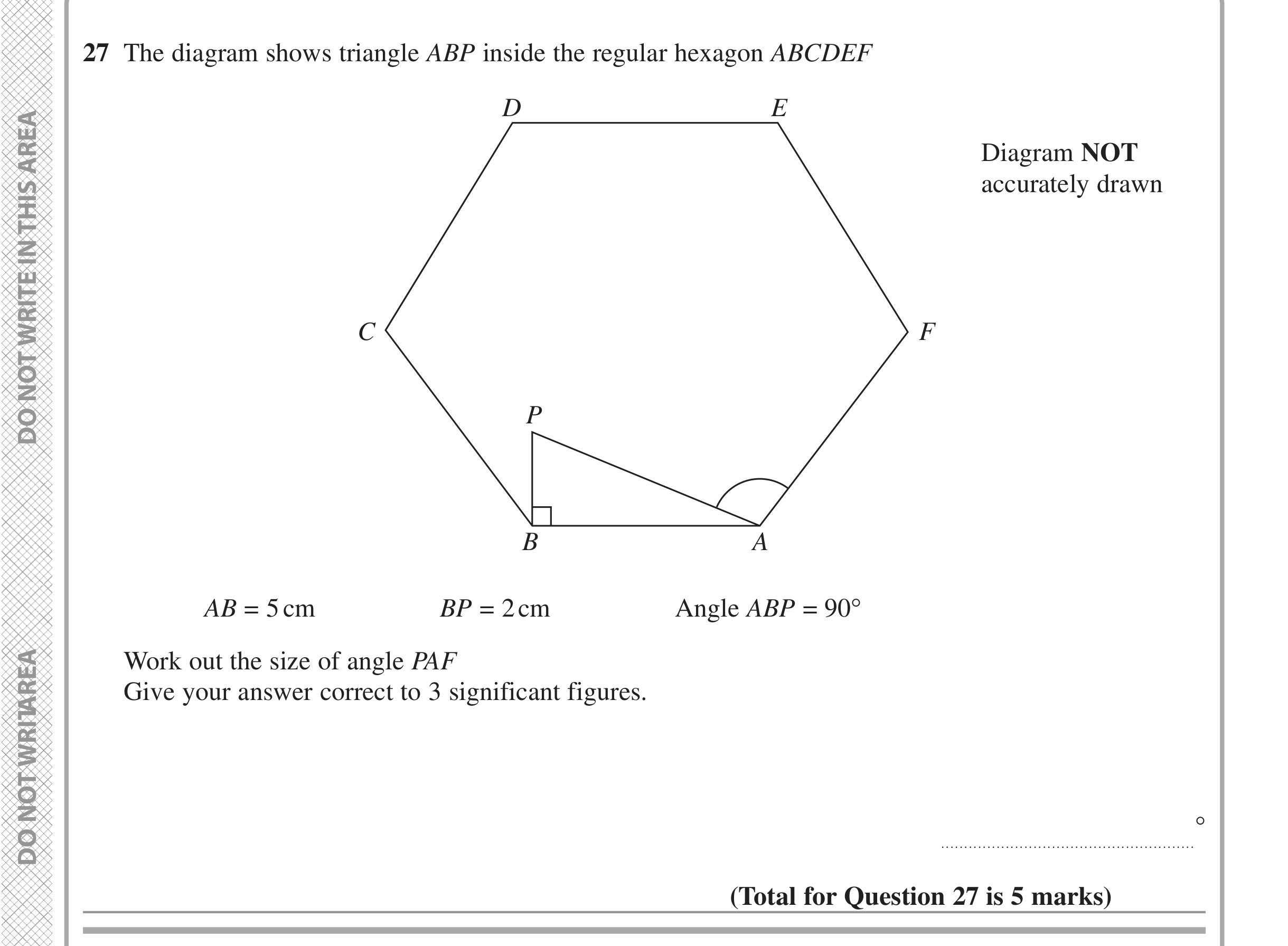 Question 27 — Angles, Soh Cah Toa — Edexcel iGCSE June 2022
