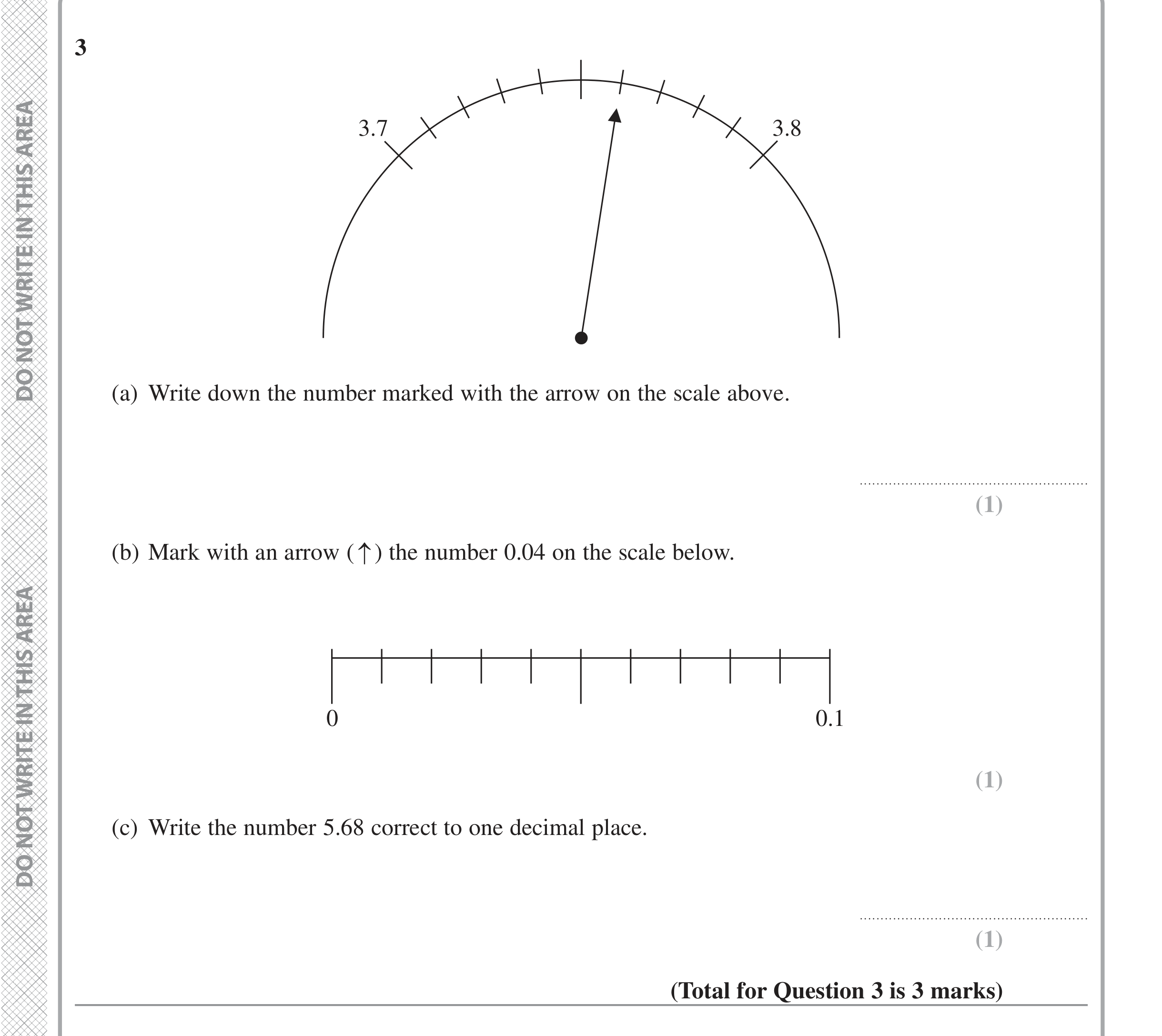 Question 3 — Interpret Scales, Rounding — Edexcel iGCSE June 2022