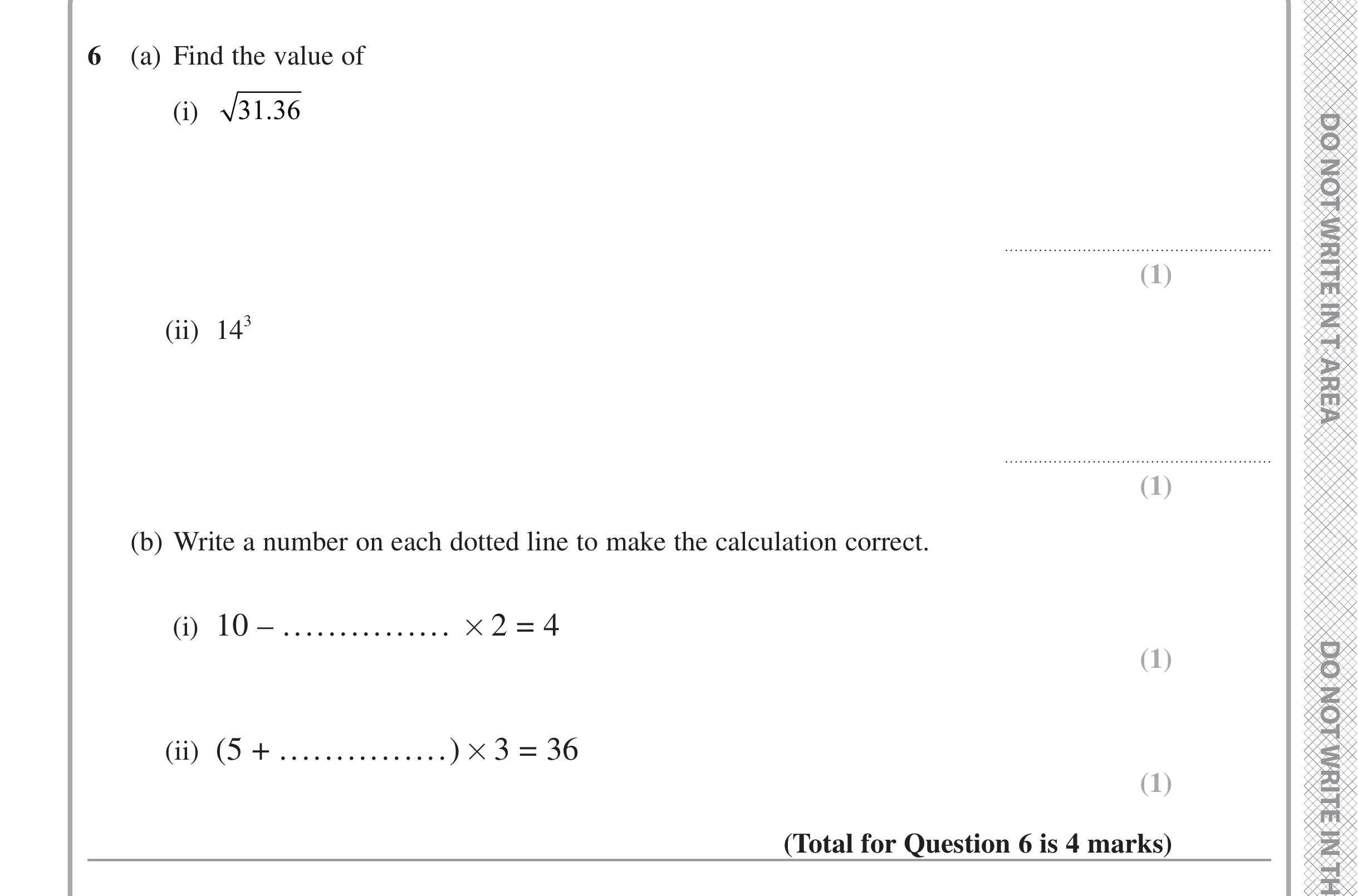 Question 6 — Calculator Questions, Numbers — Edexcel iGCSE June 2022