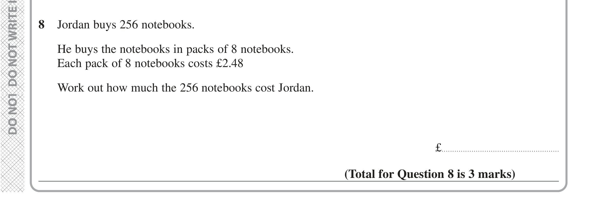 Question 8 — Money Problems — Edexcel iGCSE June 2022