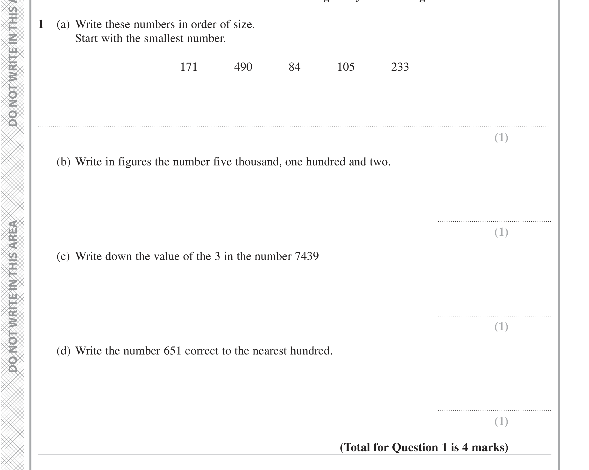 Question 1 — Numbers, Place Value, Rounding — Edexcel iGCSE Jan 2023