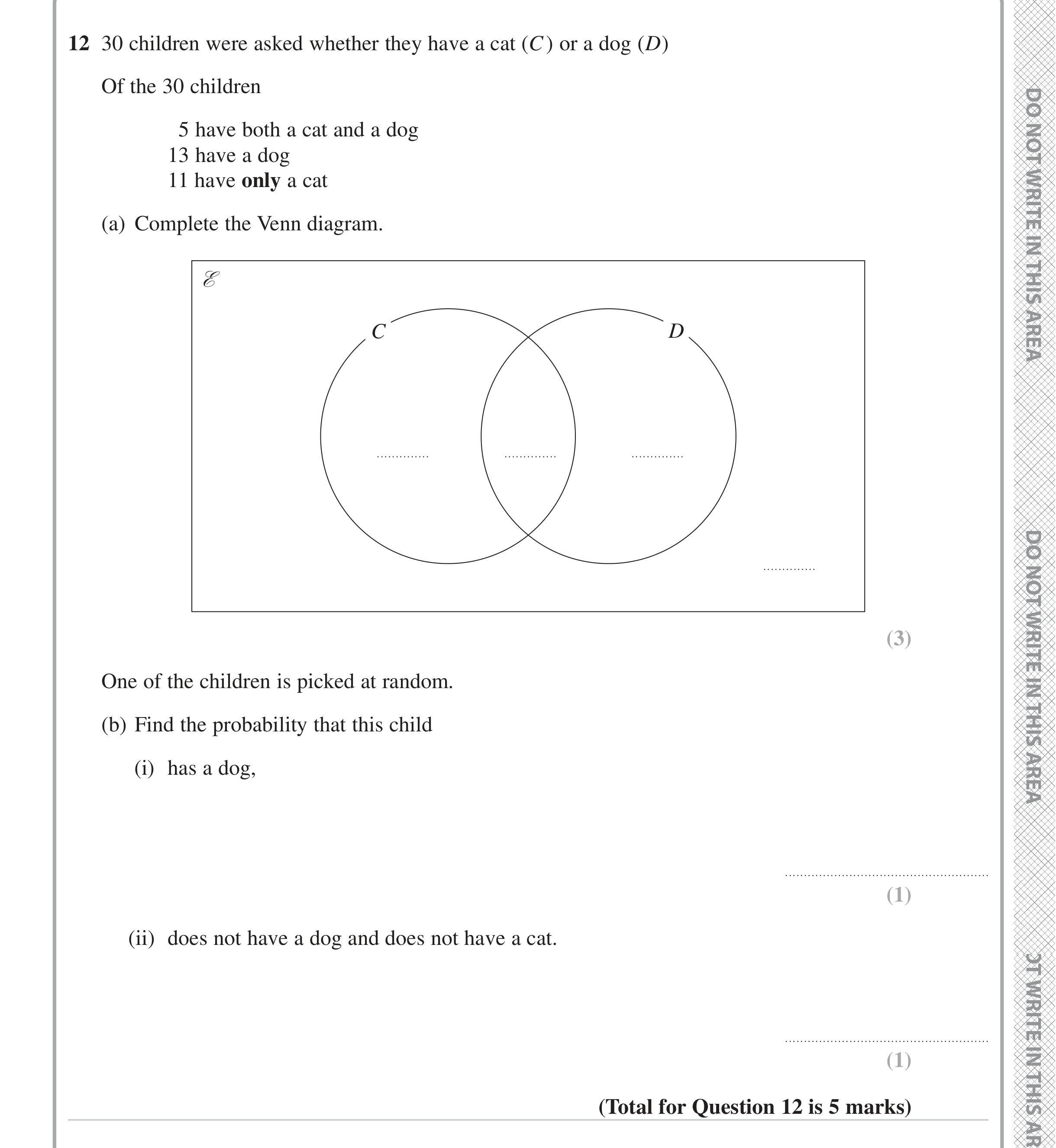 Question 12 — Set Notation — Edexcel iGCSE Jan 2023