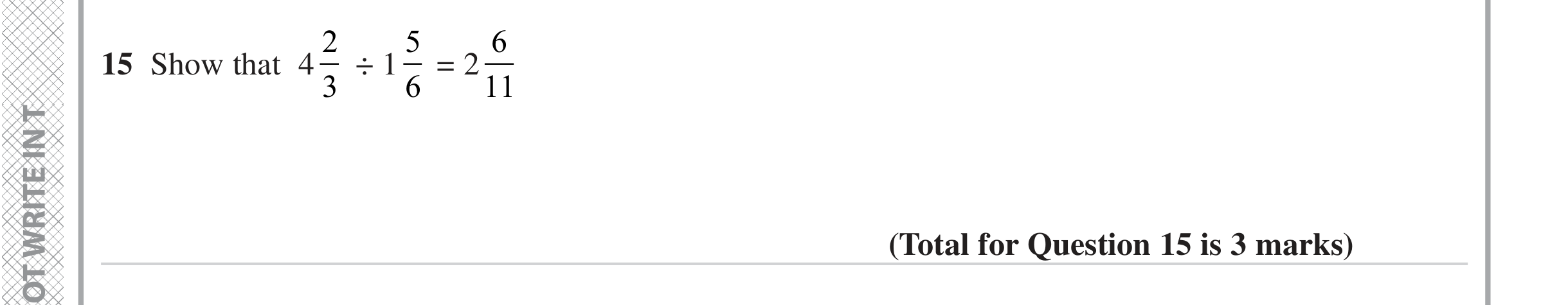Question 15 — Fractions — Edexcel iGCSE Jan 2023