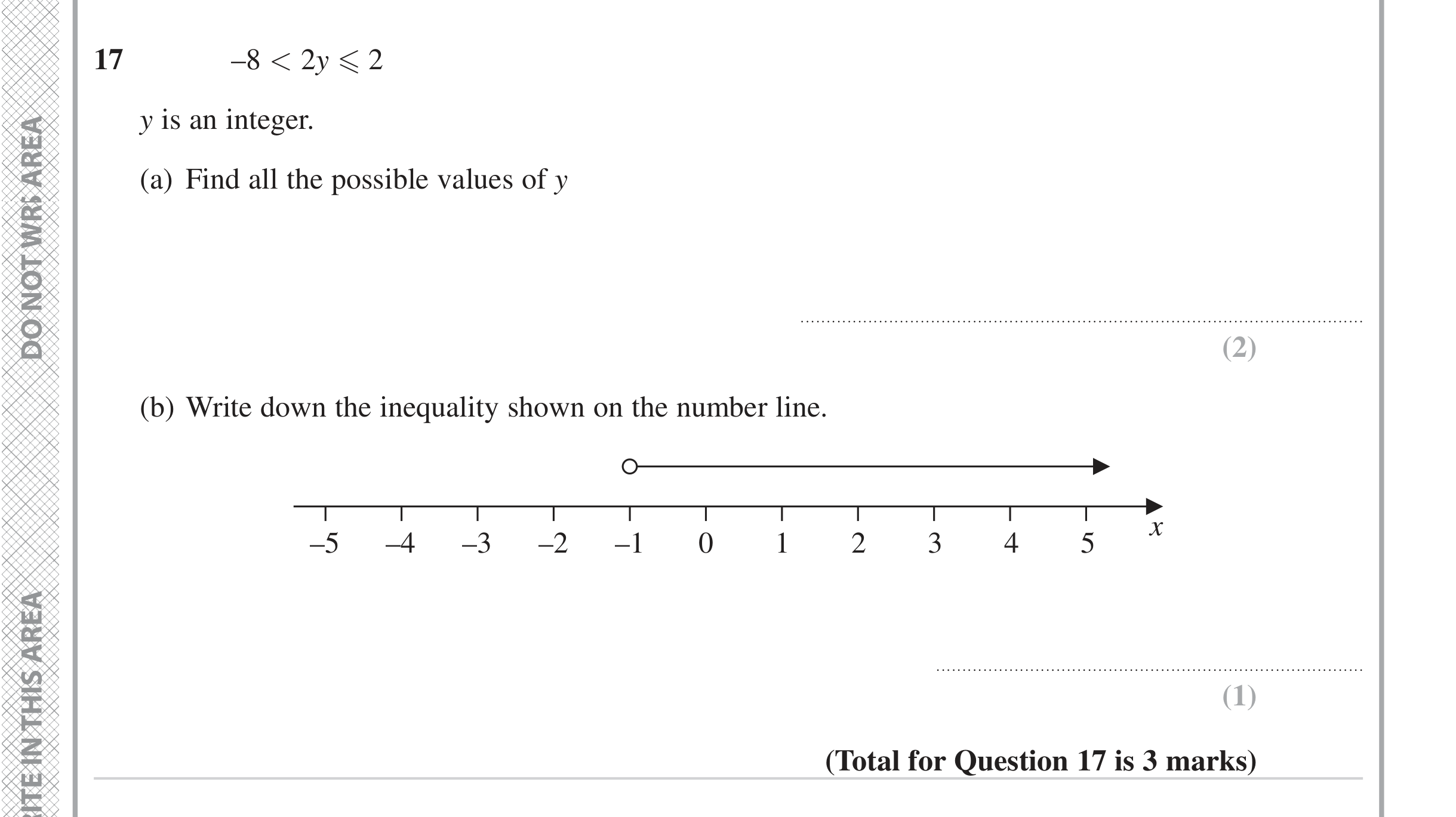 Question 17 — Inequalities — Edexcel iGCSE Jan 2023