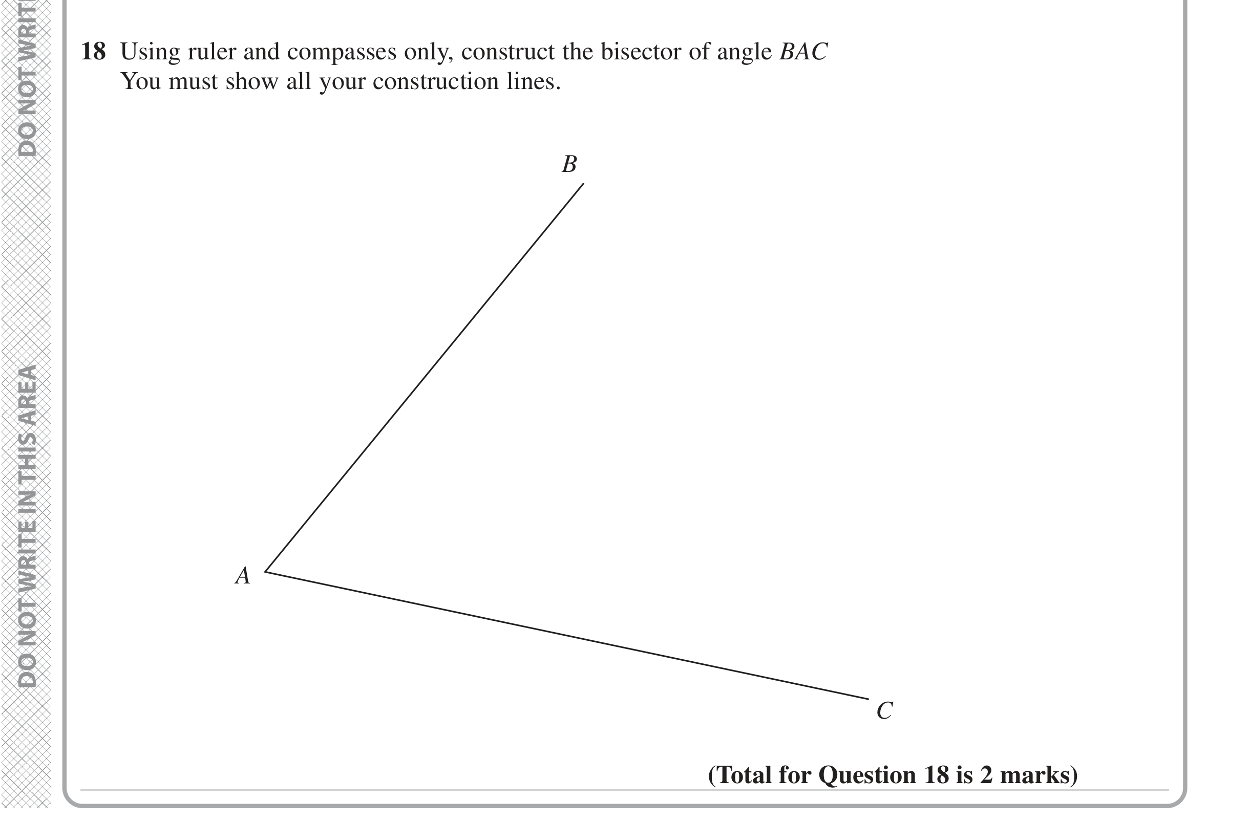 Question 18 — Construction — Edexcel iGCSE Jan 2023