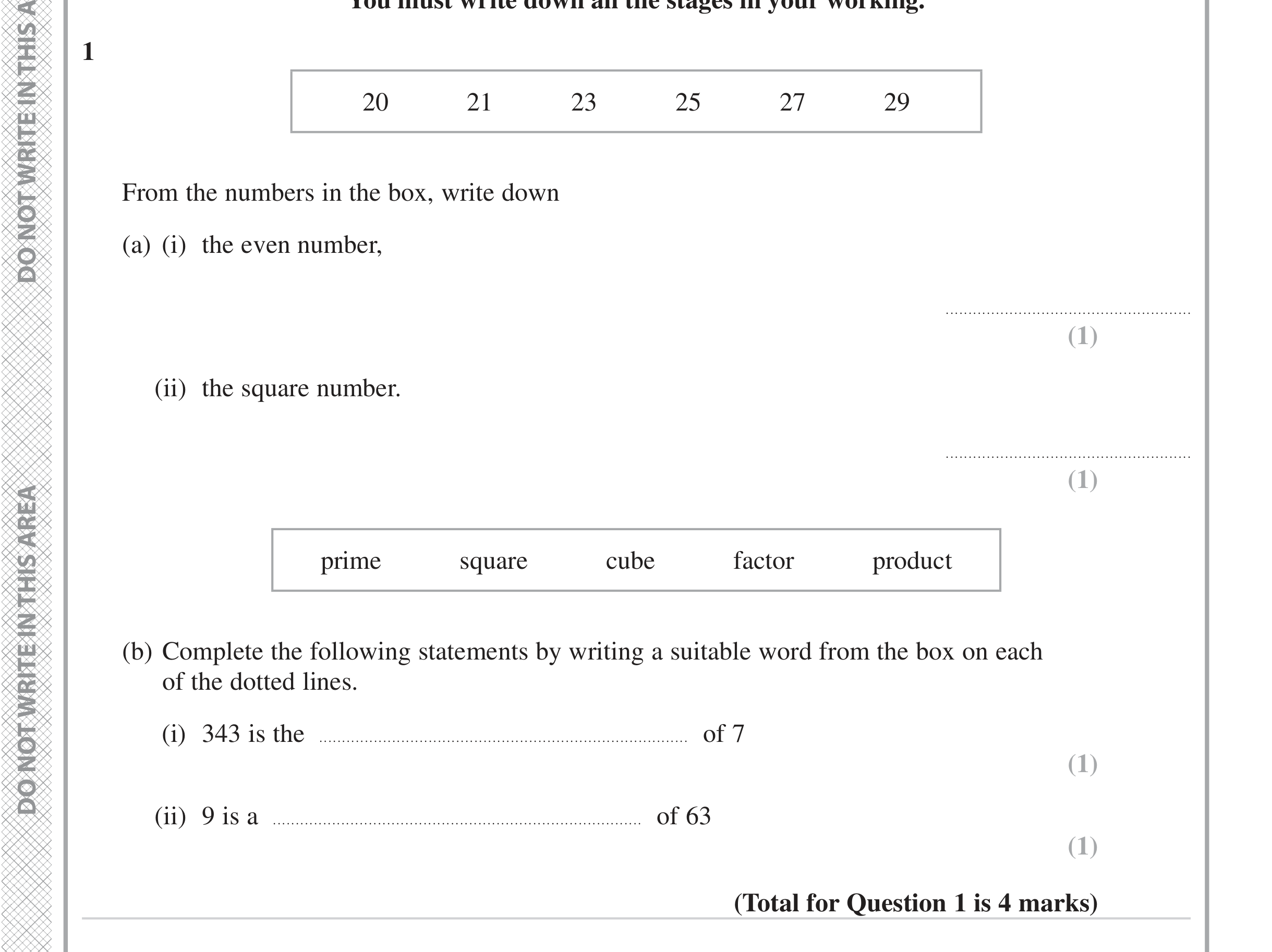 Question 1 — Numbers — Edexcel iGCSE June 2023