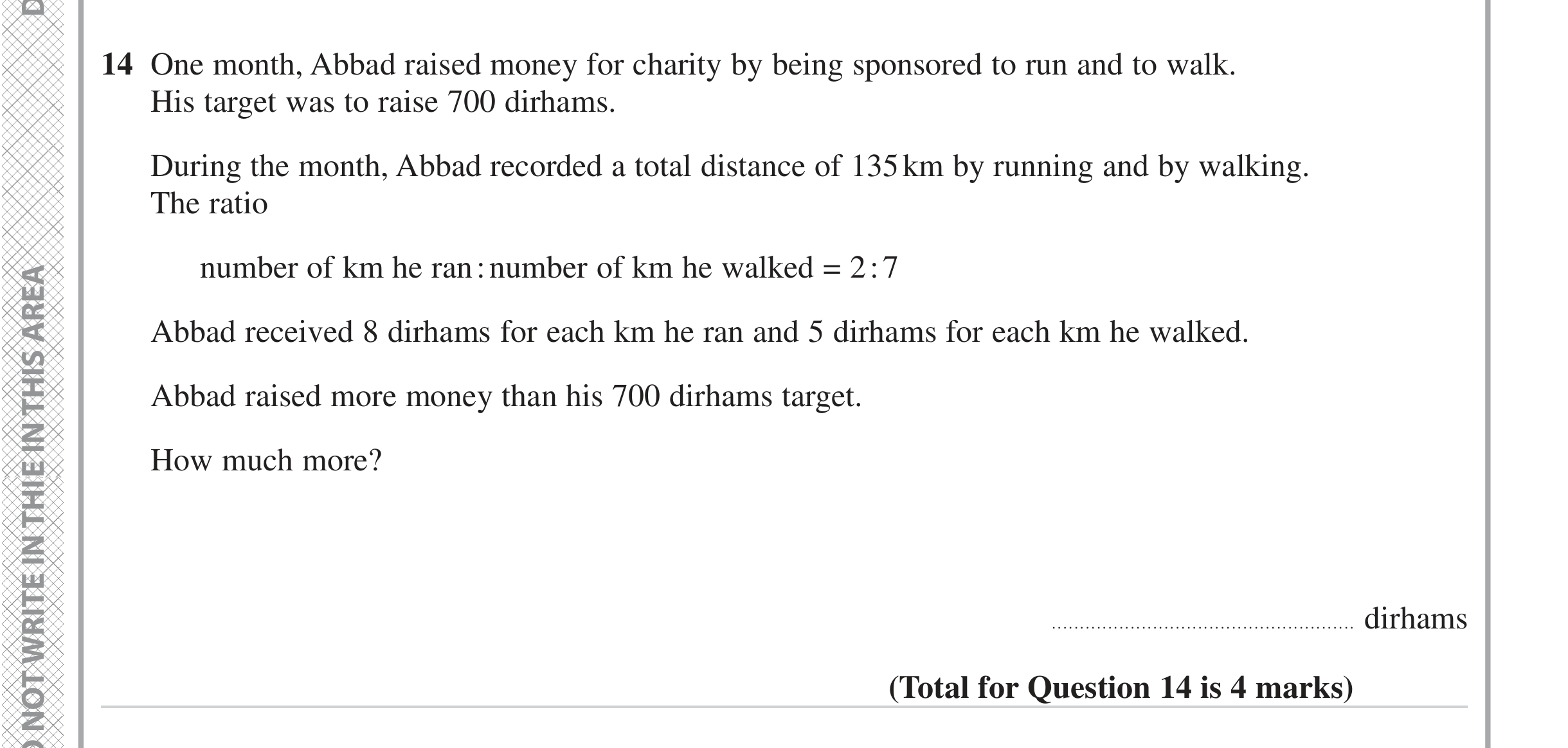 Question 14 — Ratios — Edexcel iGCSE June 2023