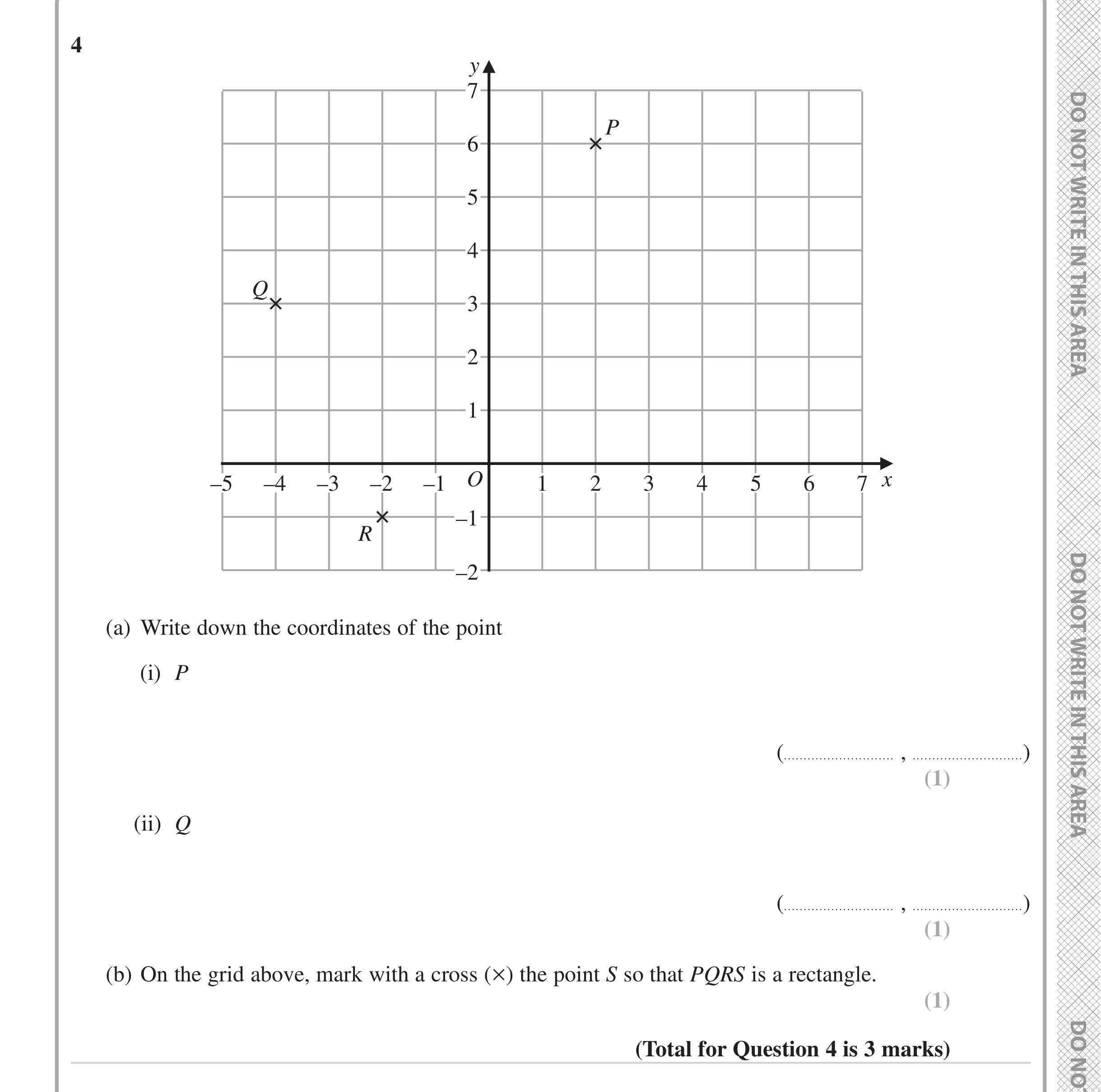 Question 4 — Coordinates, Polygons — Edexcel iGCSE June 2023