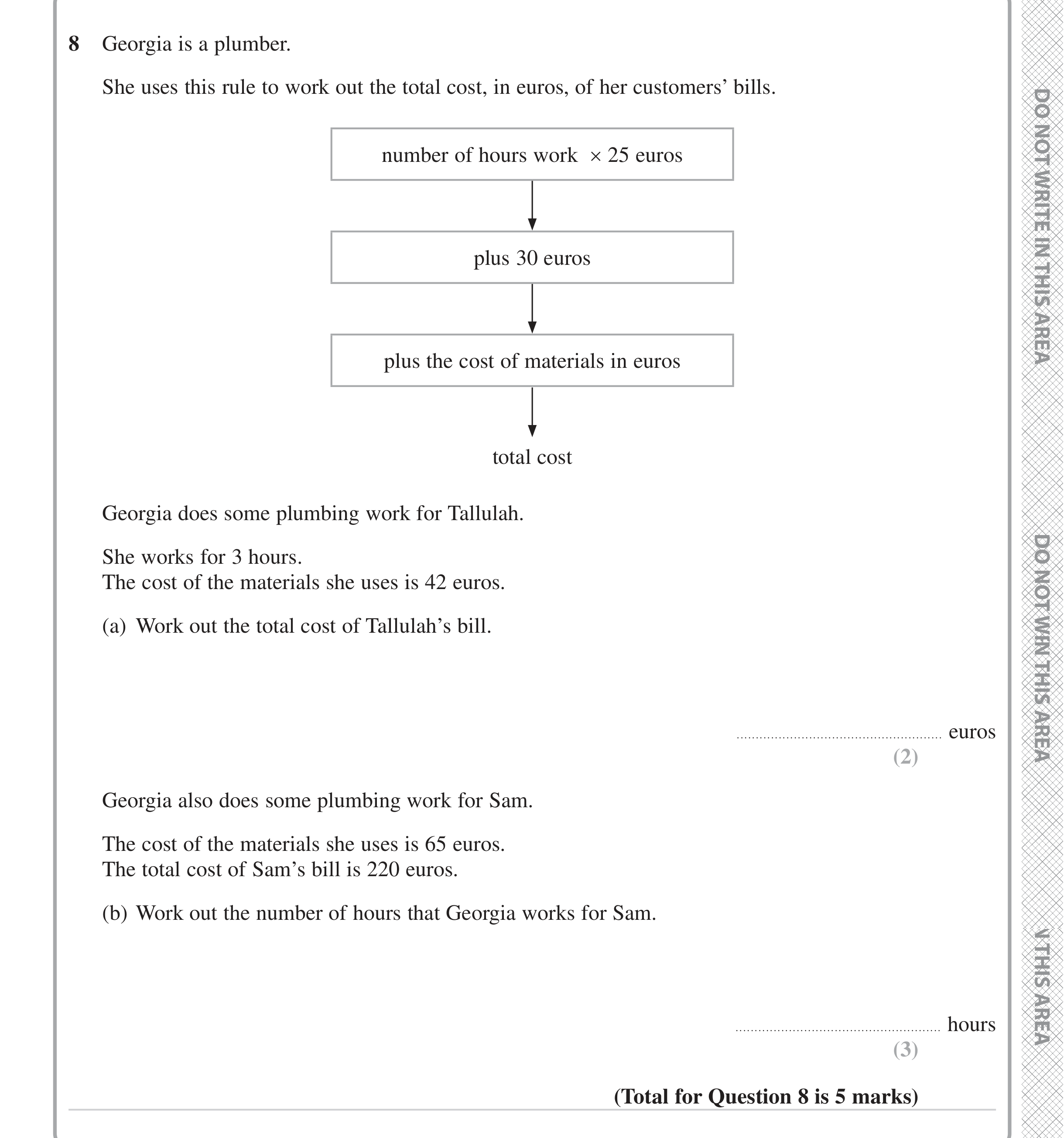 Question 8 — Formulae — Edexcel iGCSE June 2023