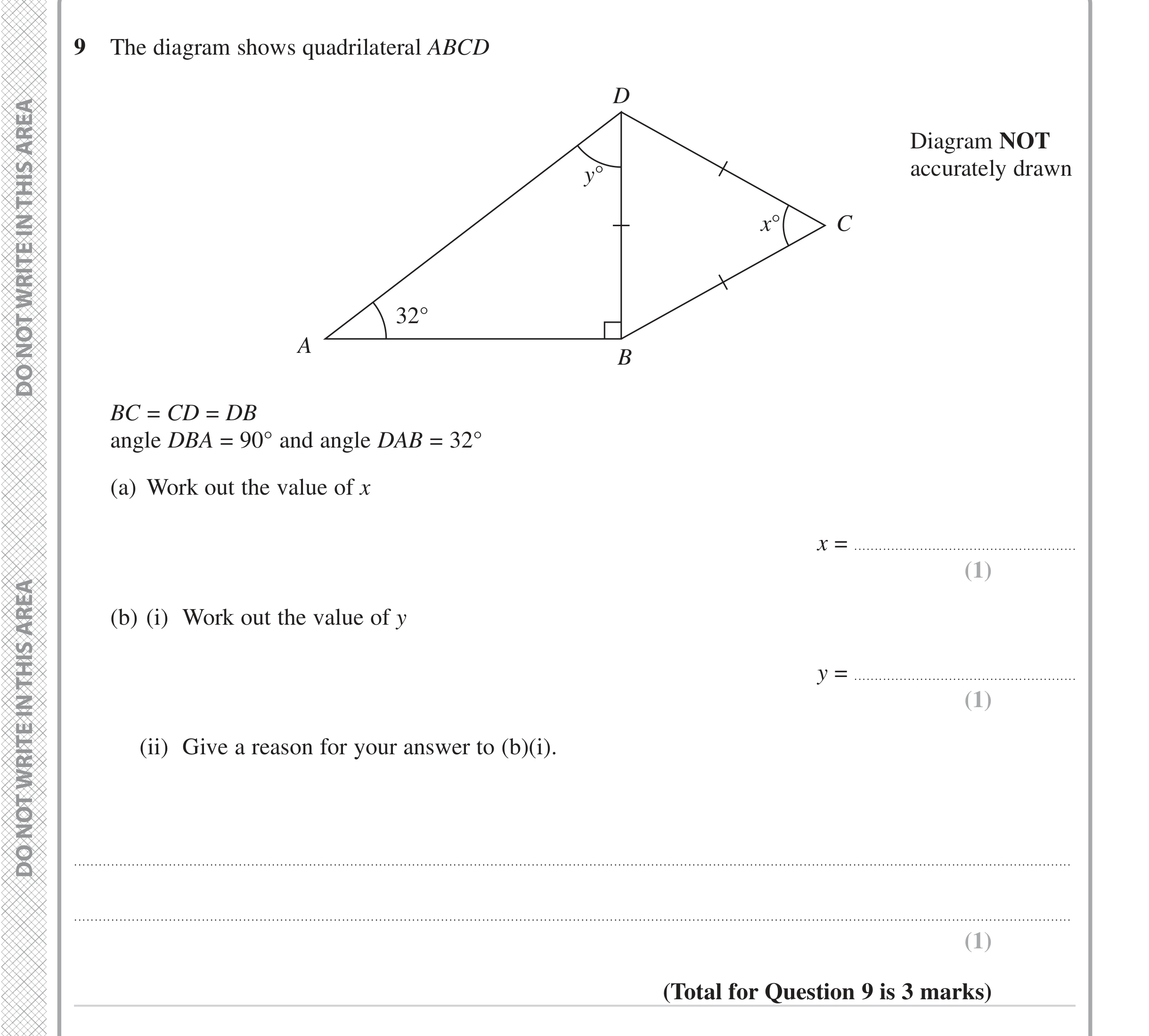 Question 9 — Angles — Edexcel iGCSE June 2023
