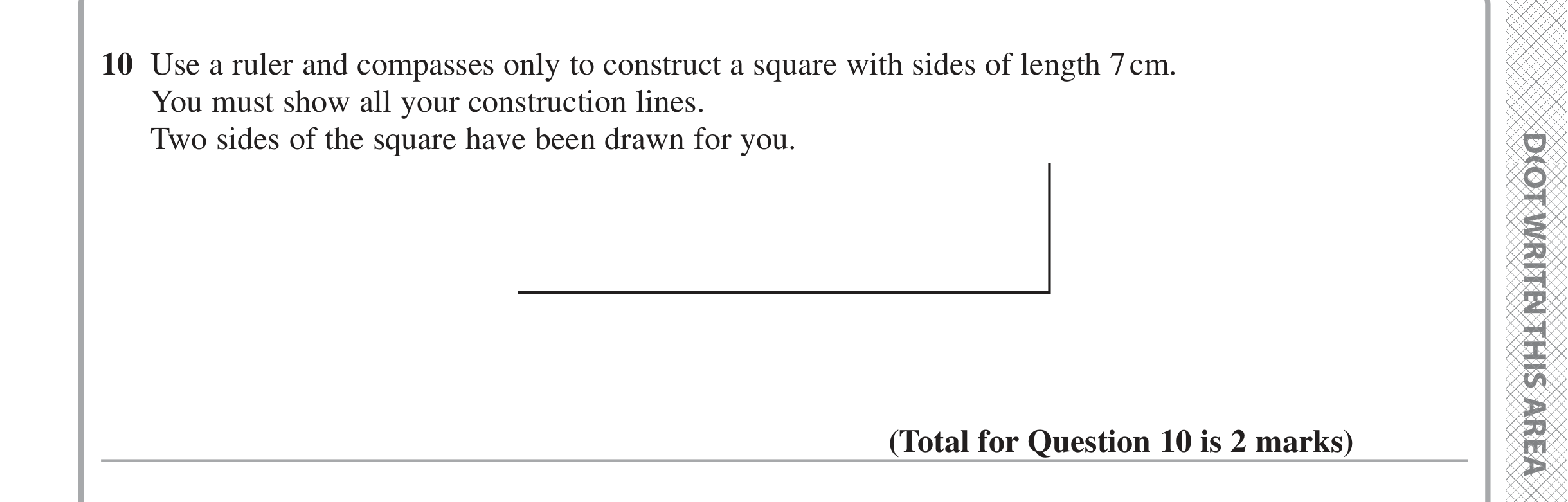 Question 10 — Construction — Edexcel iGCSE June 2024